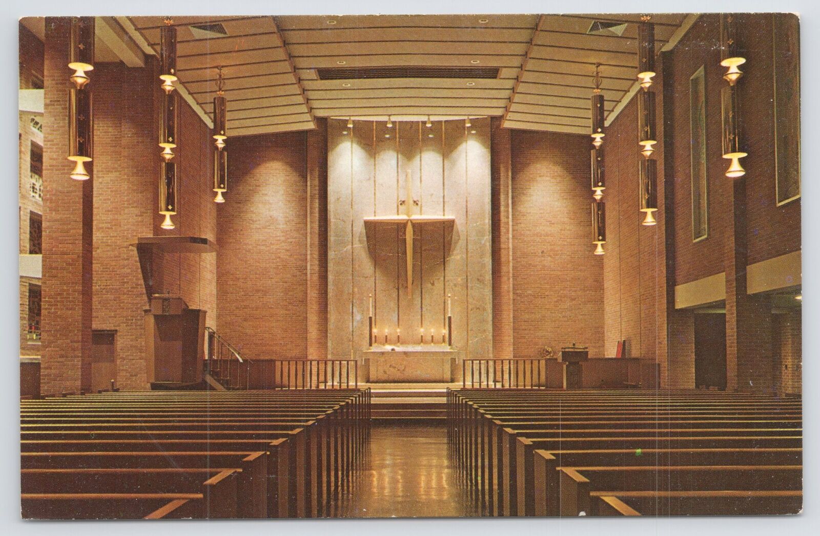 State~Sanctuary Of Lutheran Church @ Incarnate Word~Rochester NY~Interior~Vtg PC