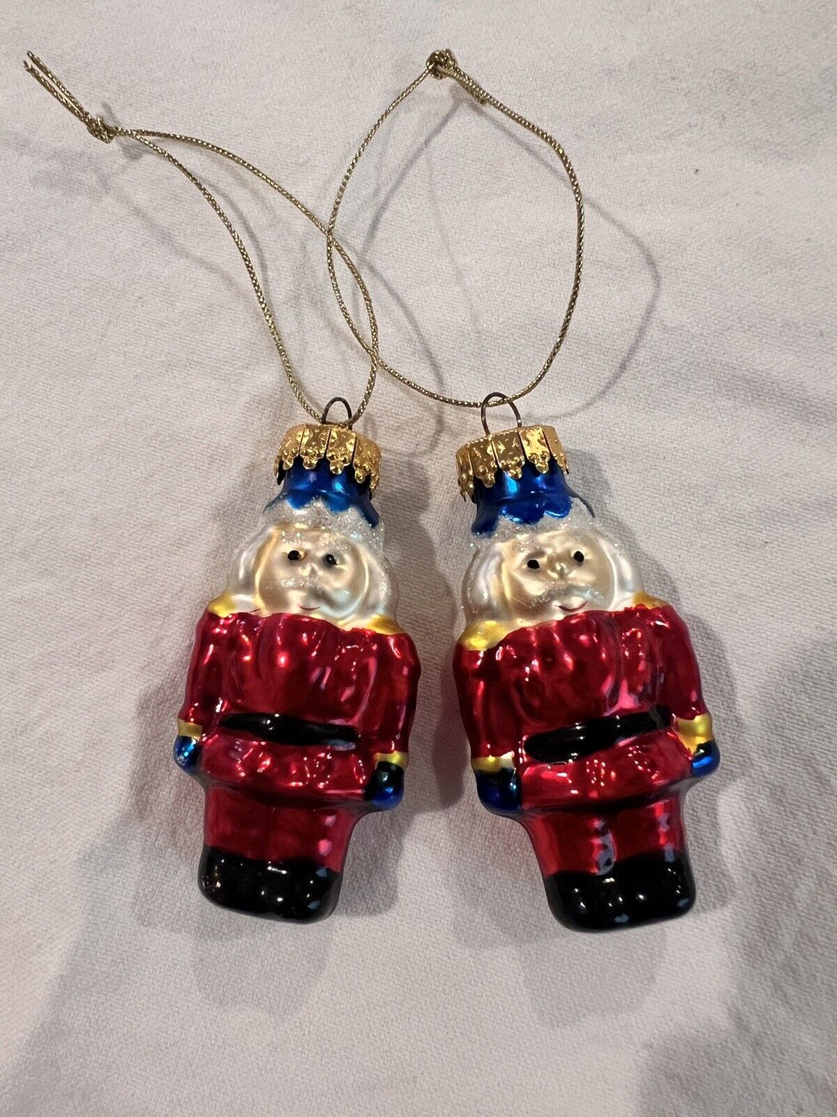 Two Vintage Toy Soldier Glass Ornament (G And D) Christmas