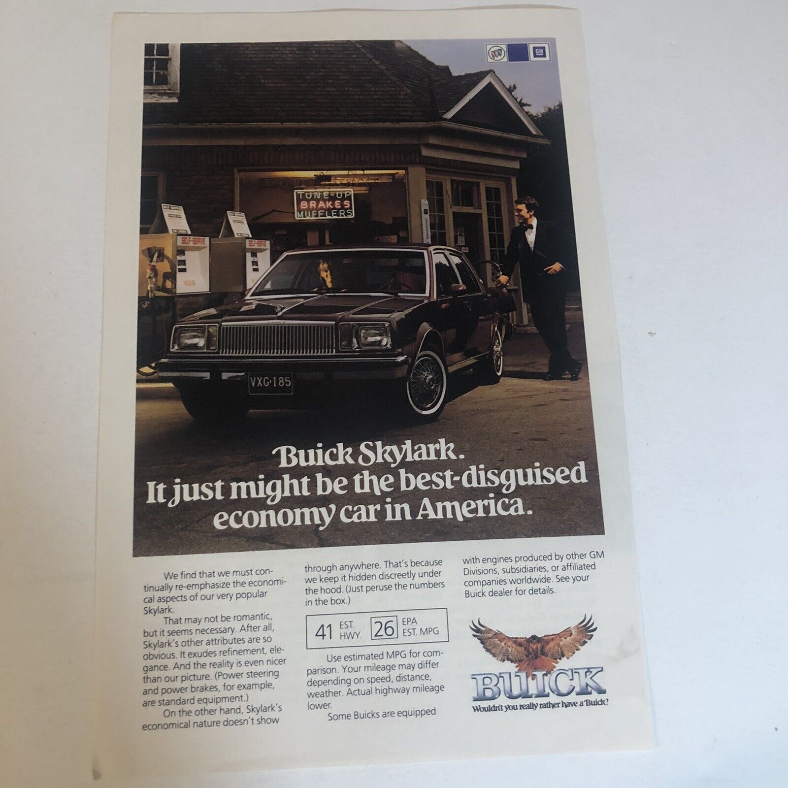 1980’s Buick Skylark Vintage Print Ad Advertisement pa10