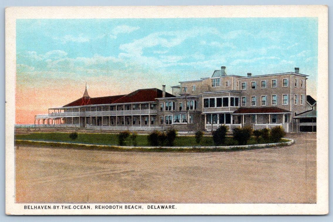 1920's REHOBOTH BEACH DELAWARE BELHAVEN BY THE OCEAN INN HOTEL KAUFMANN POSTCARD