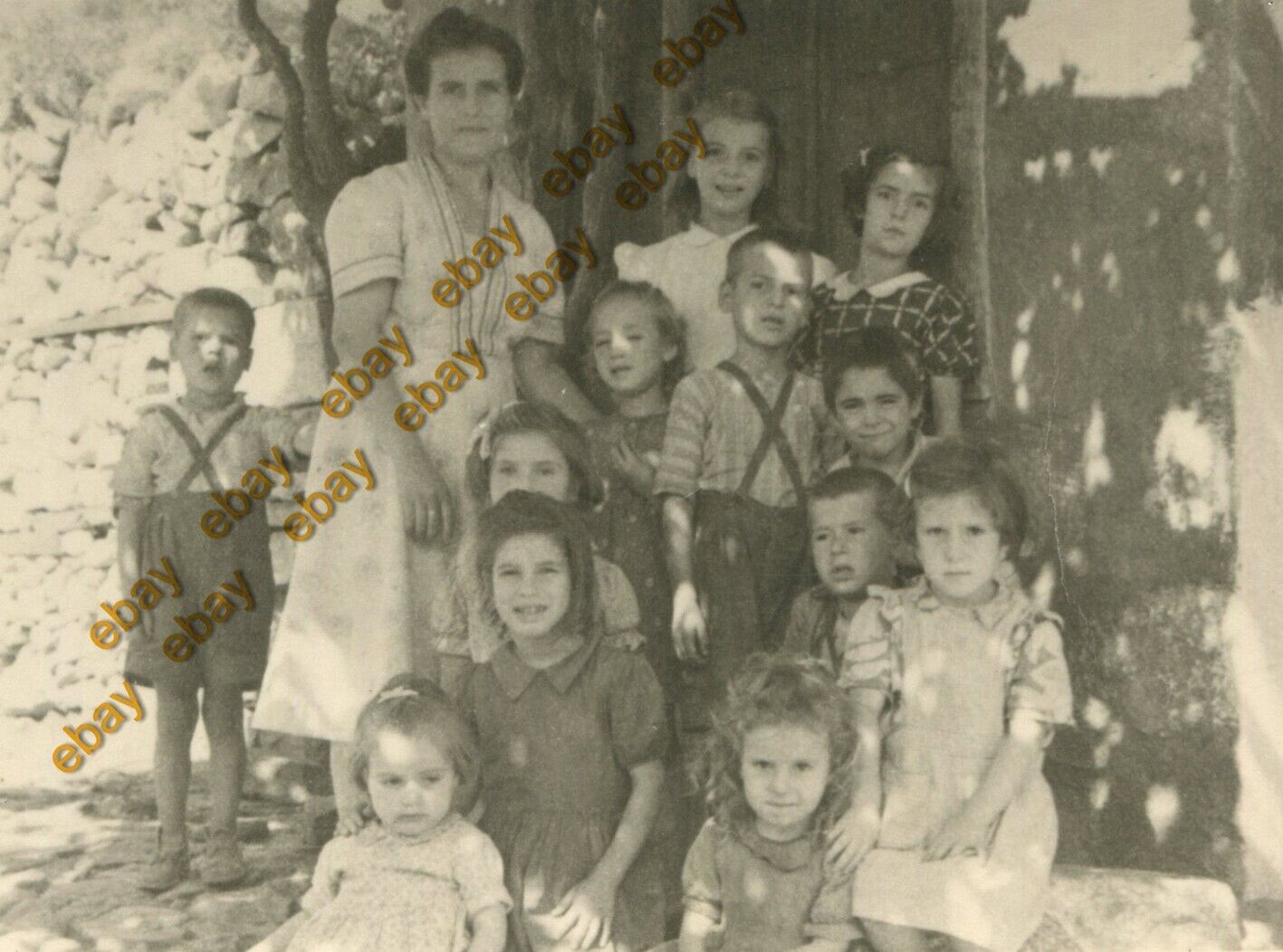 #51382 AGIASSOS LESVOS Greece 1930s. Little students with their teacher. Photo