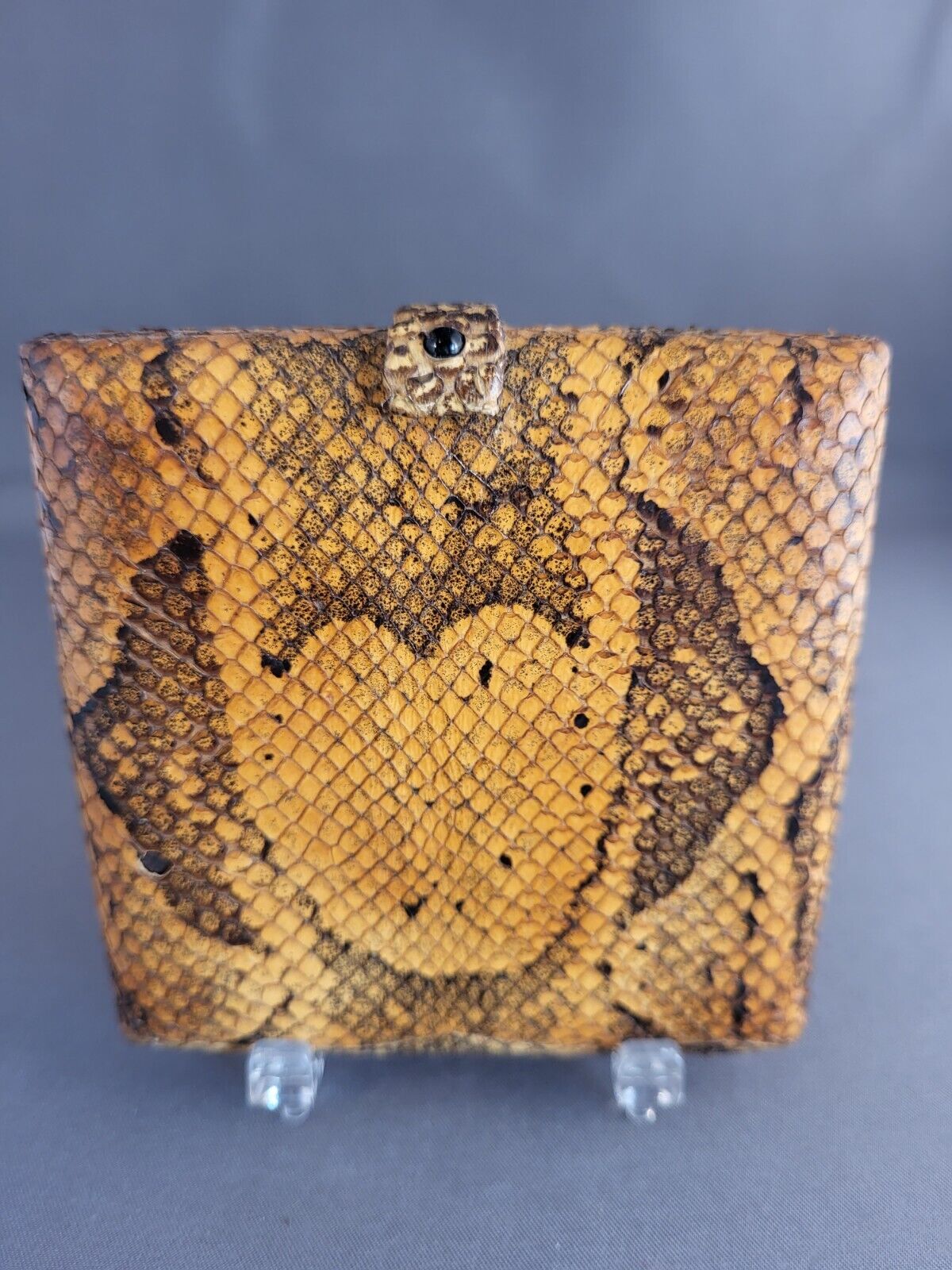 Authentic Vintage Snakeskin Makeup Compact