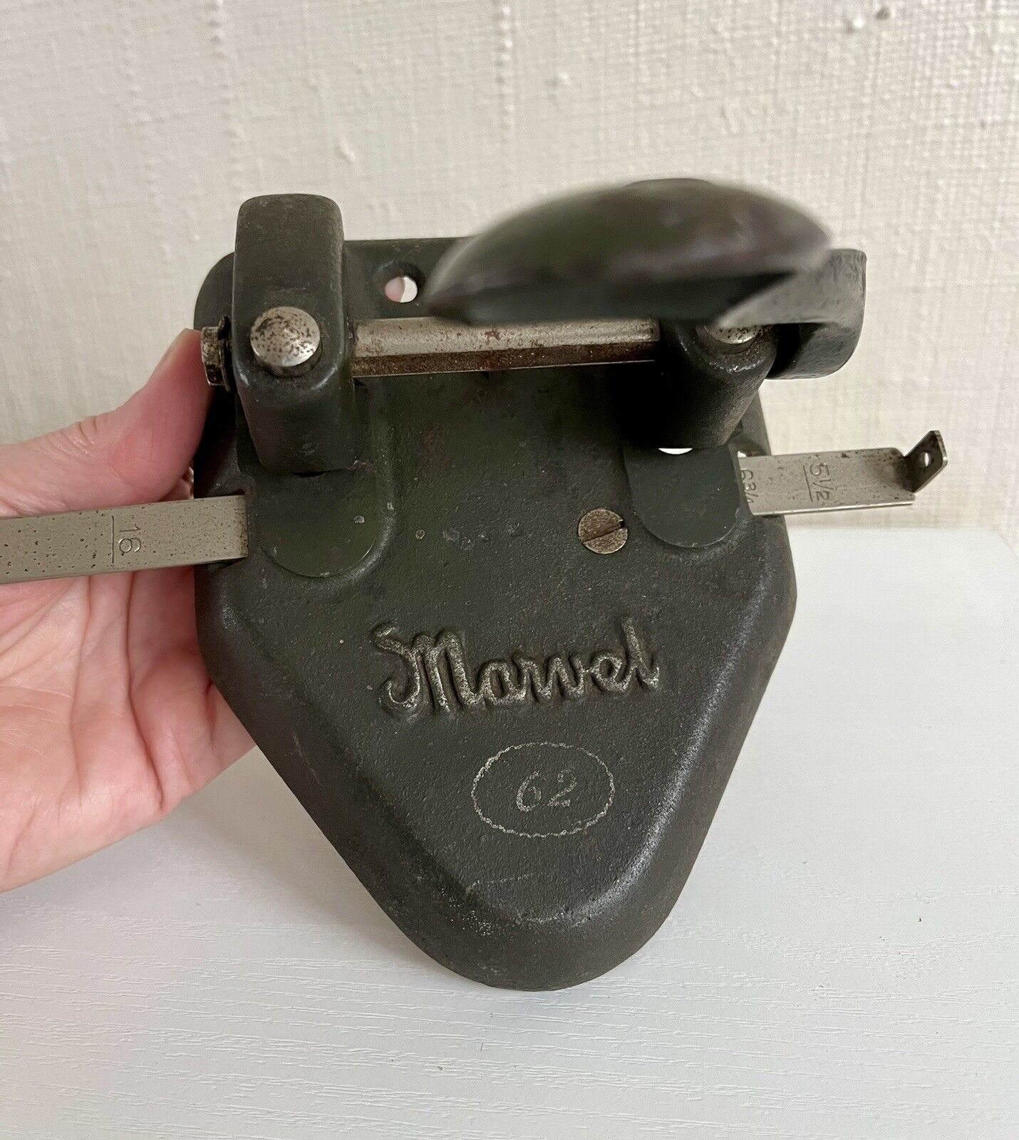 Vintage Wilson Jones Marvel Two Hole Punch Made in USA Antique Metal Cast Iron