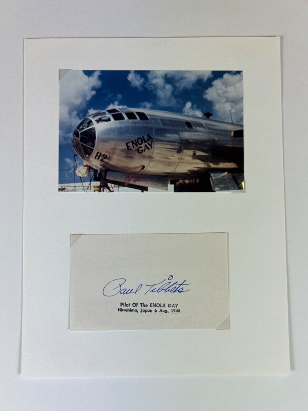 Paul Tibbets Signed Card WWII Enola Gay Pilot with Extras