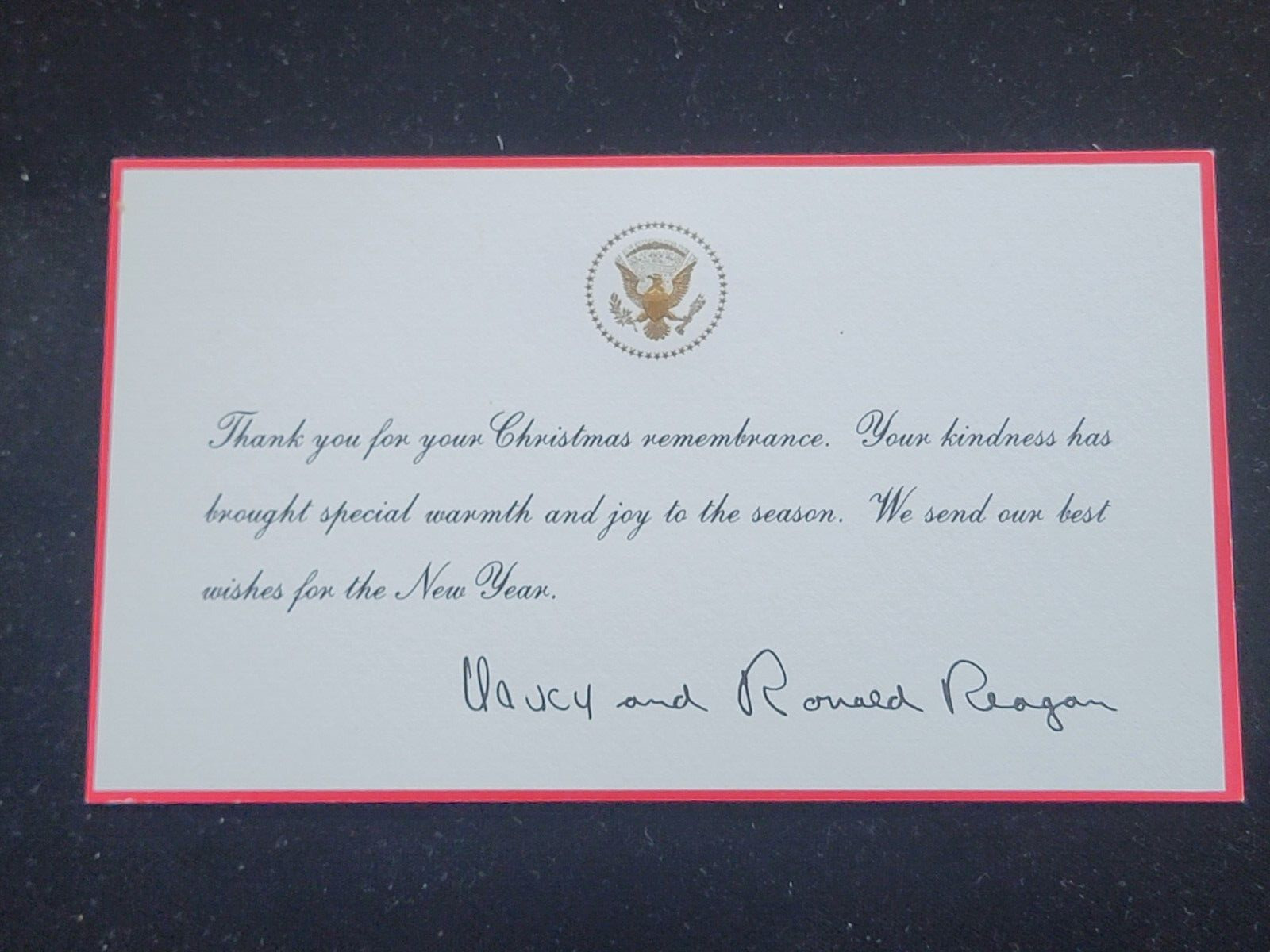 *RARE* President Ronald Reagan Official White House Christmas Response Card