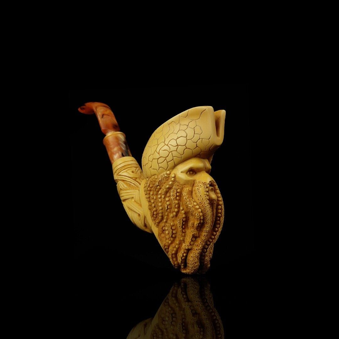XL SIZE DAVY JONES Pipe Block Meerschaum-NEW Handmade From Turkey W CASE#1678