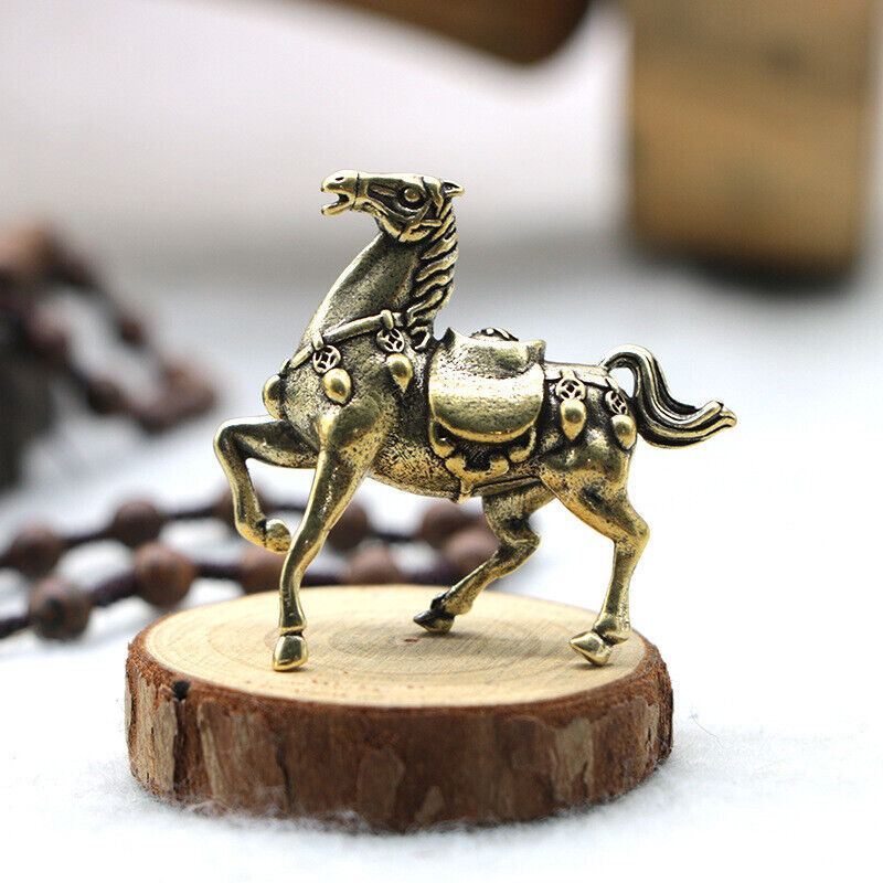 Brass War Horse Statue Animal Ornament Toys Tabletop Decoration Collectible*