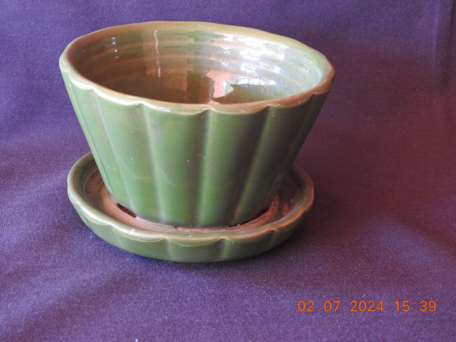 Vintage Shawnee Green Pottery Flower Pot Planter - 463