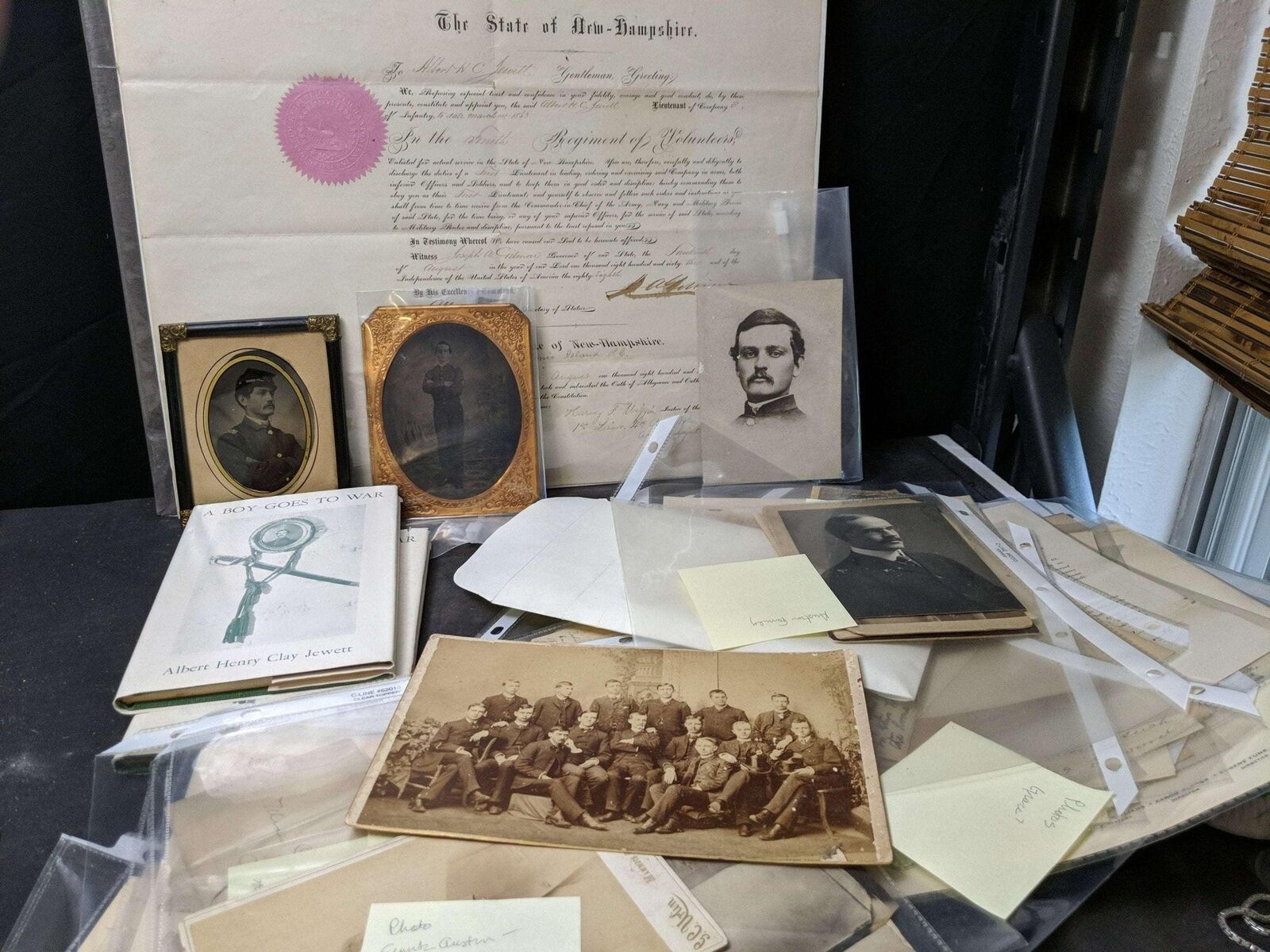 Id\'d Civil War Photos Memoir, Documents Albert Henry Clay Jewett, New Hampshire