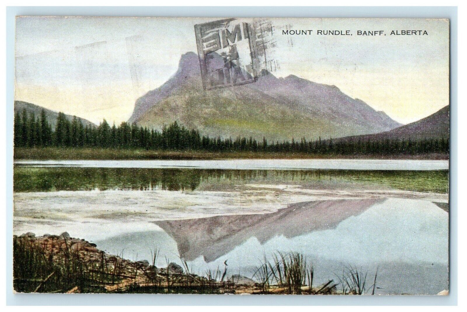1930 View Of Mount Rundle Banff Alberta Calgary Canada Postcard