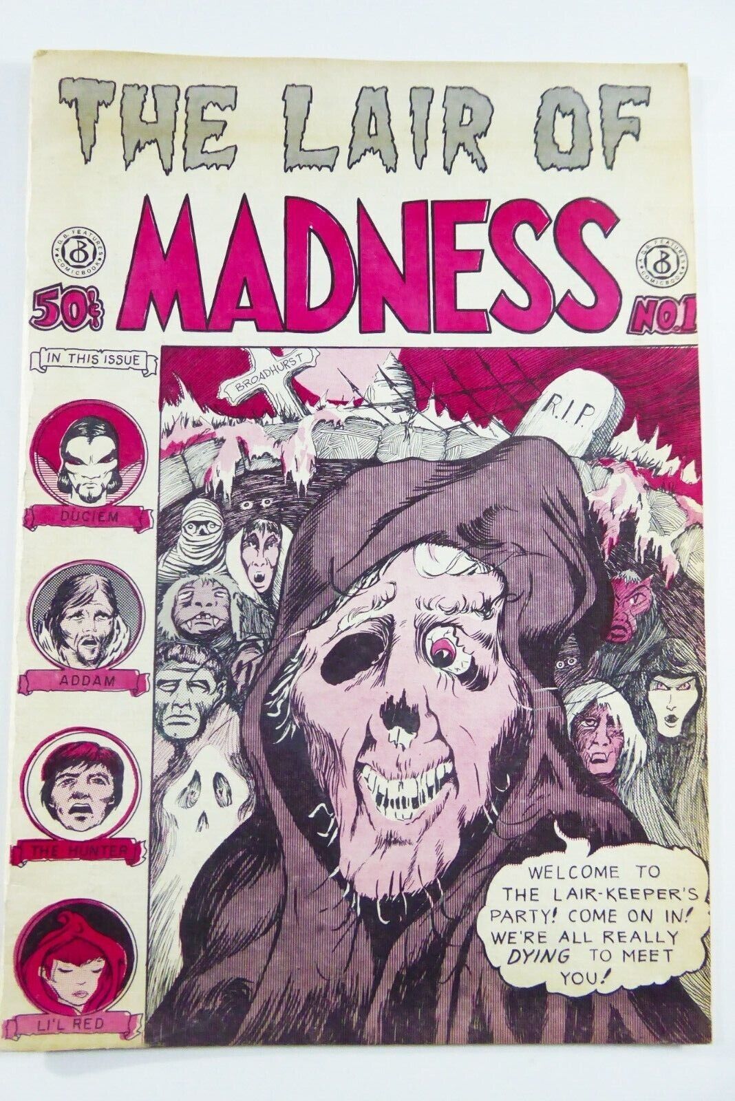 D.B. THE LAIR OF MADNESS #1 (1972) 1st Print Fantasy Horror VF- (7.5) Ships FREE