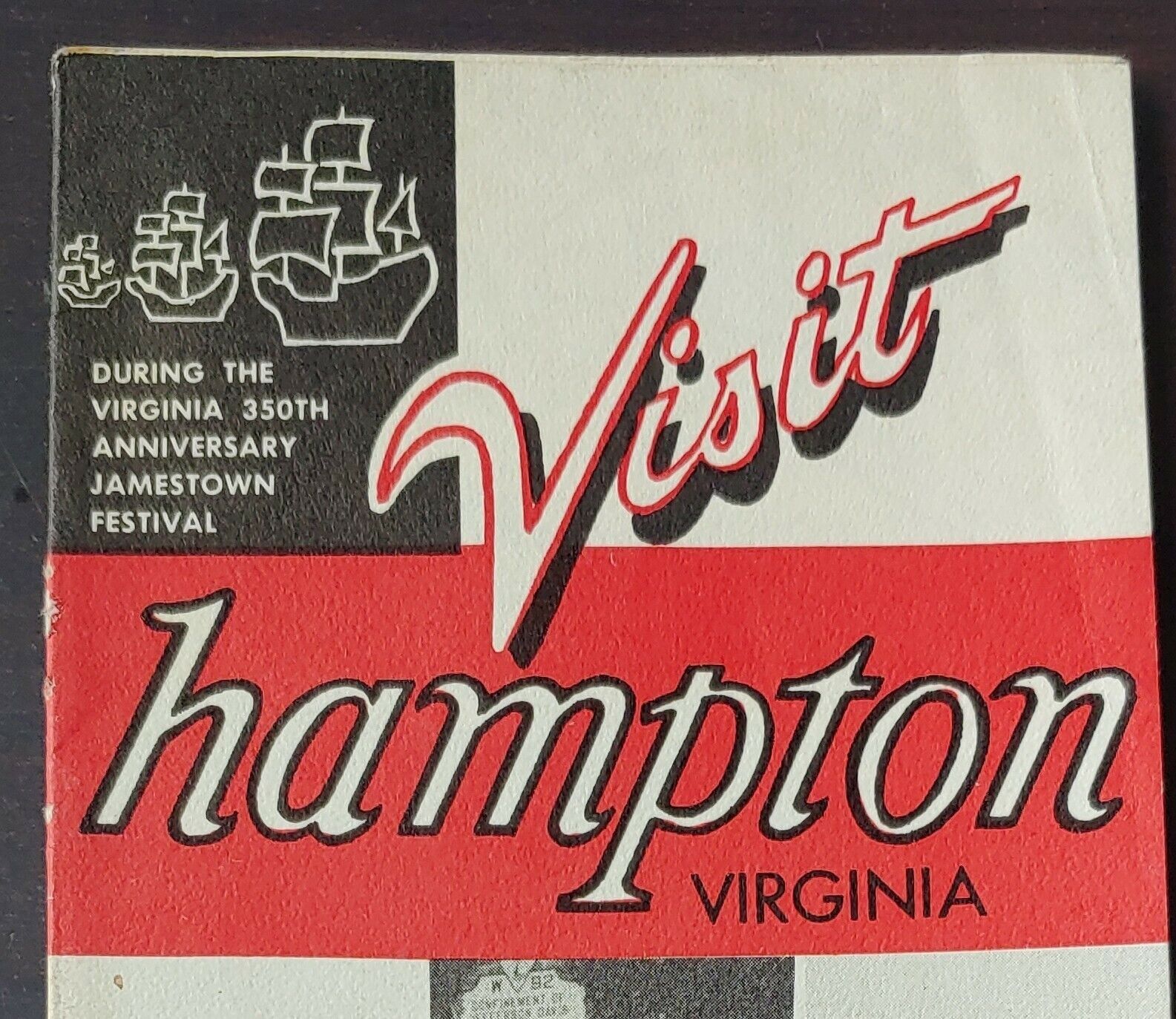 1957 Hampton VA Jamestown Festival 350th Anniversary Brochure Advertisement