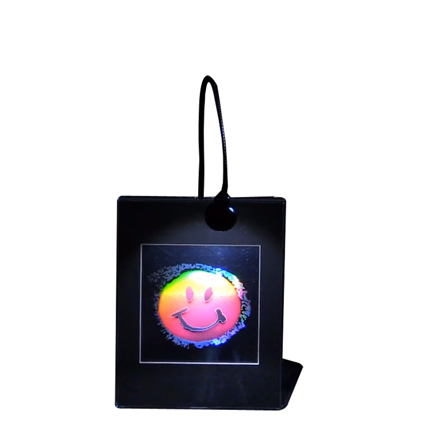Smiley Face 2D/3D Collectible Hologram Picture - EMBOSSED - Light Desk Stand