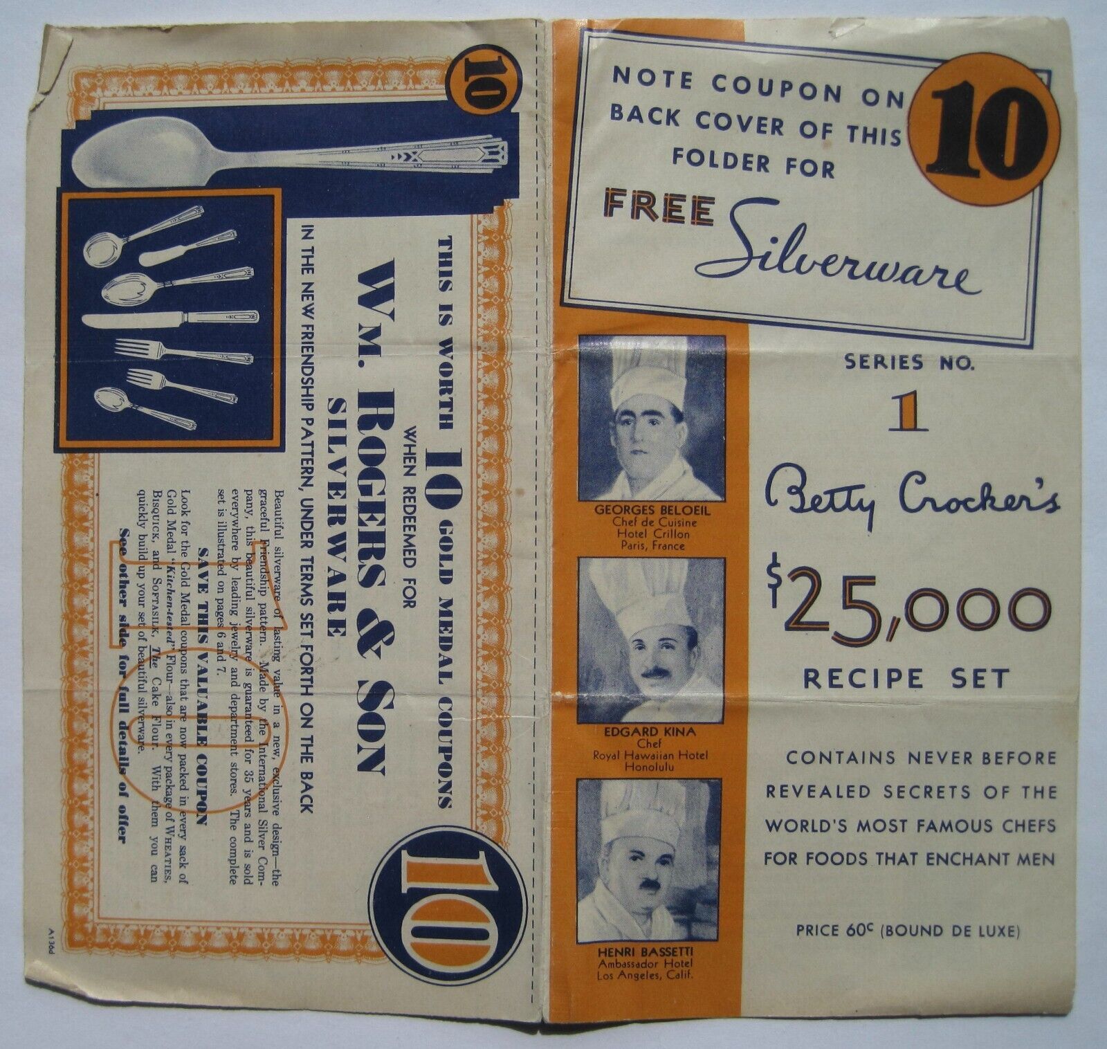Betty Crocker\'s $25,000 Recipe Set; Series No. 1; Pamphlet of Secrets; Coupon