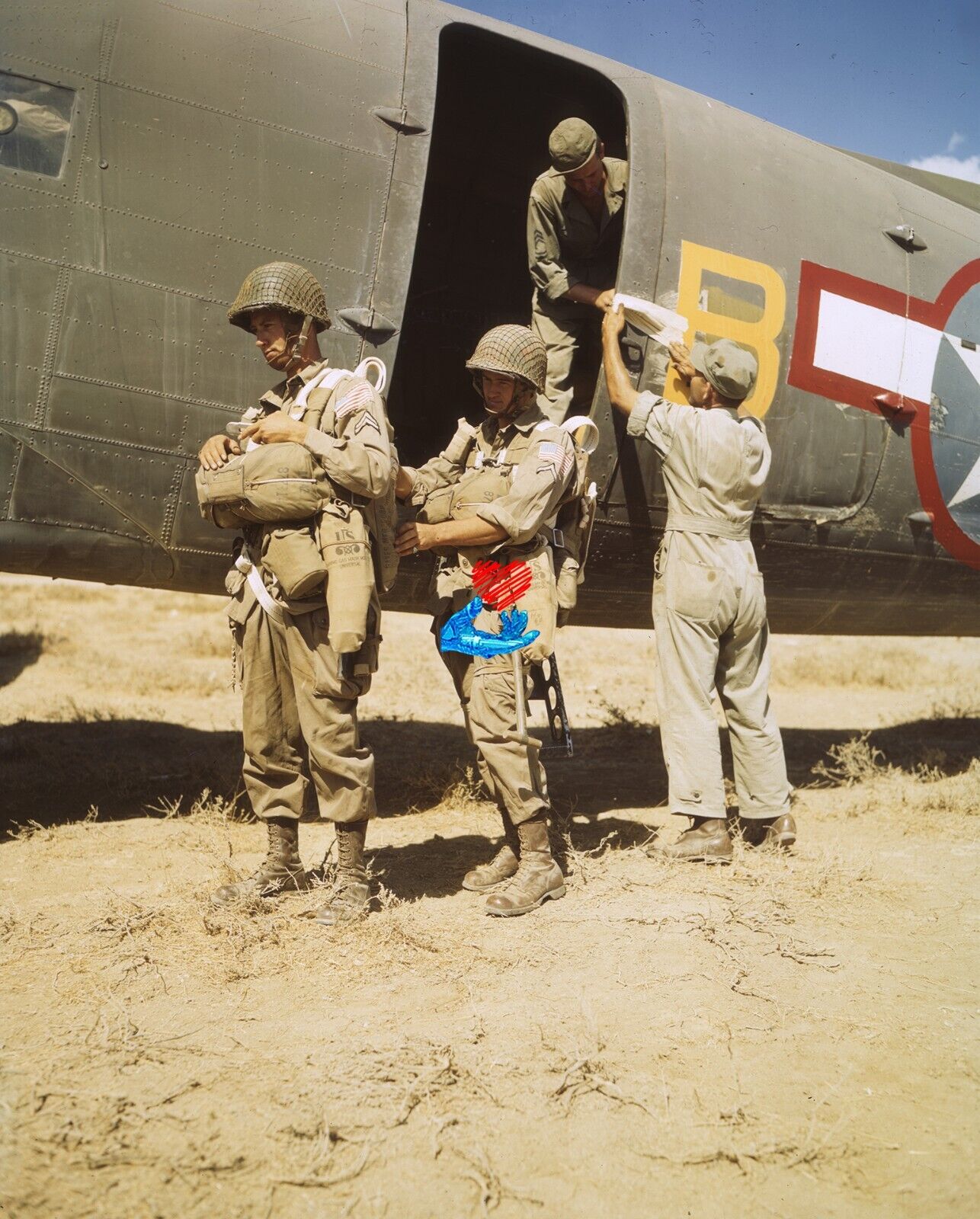 WWII Color US Airborne and Paratroops training is USA and North Africa MTO 1943