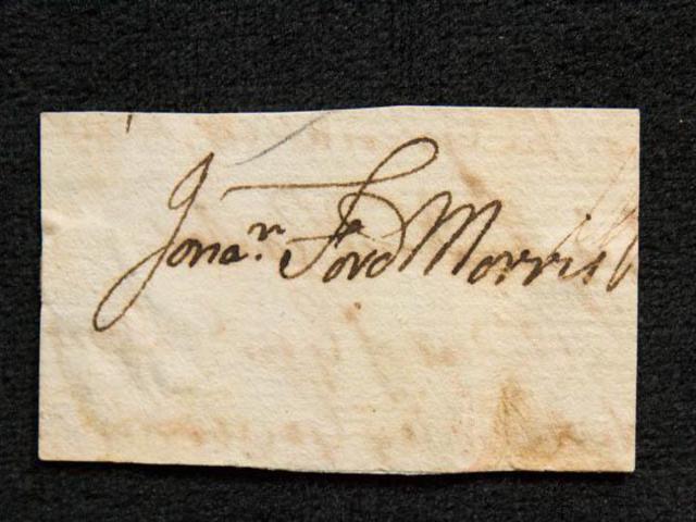 NobleSpirit {3970} Rare England Lord Jonathan Morris Signature 18th Century