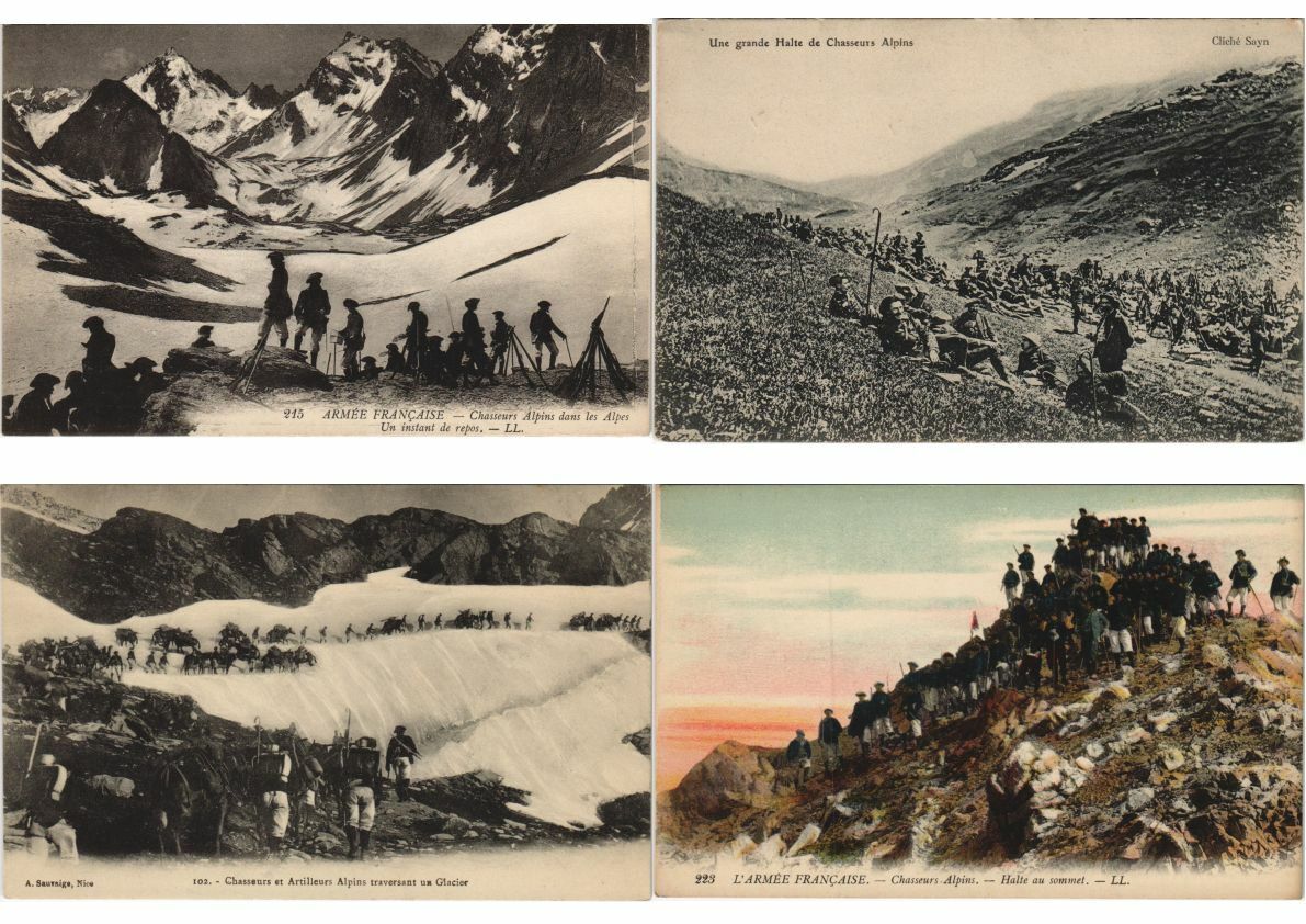 MILITARY IN ALPS 66 Vintage Postcards (L3277)