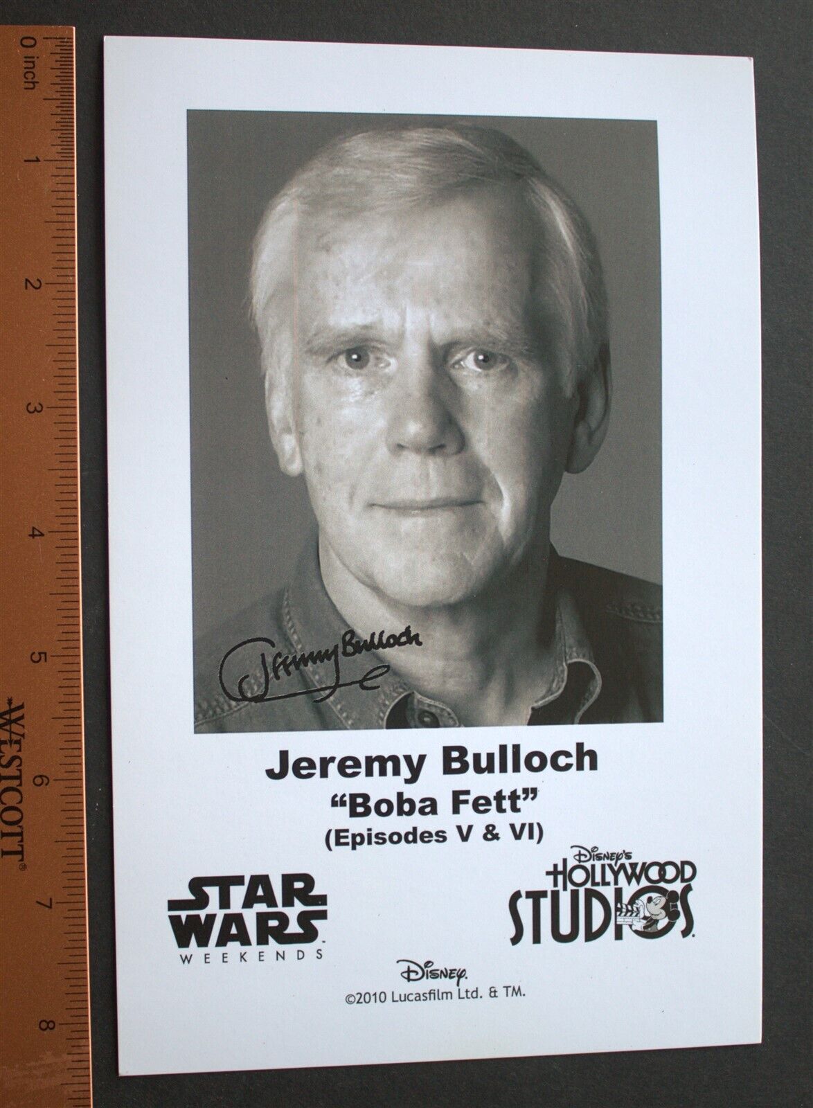 Disney Star Wars Weekends Jeremy Bulloch photo signed w/ photographic signature