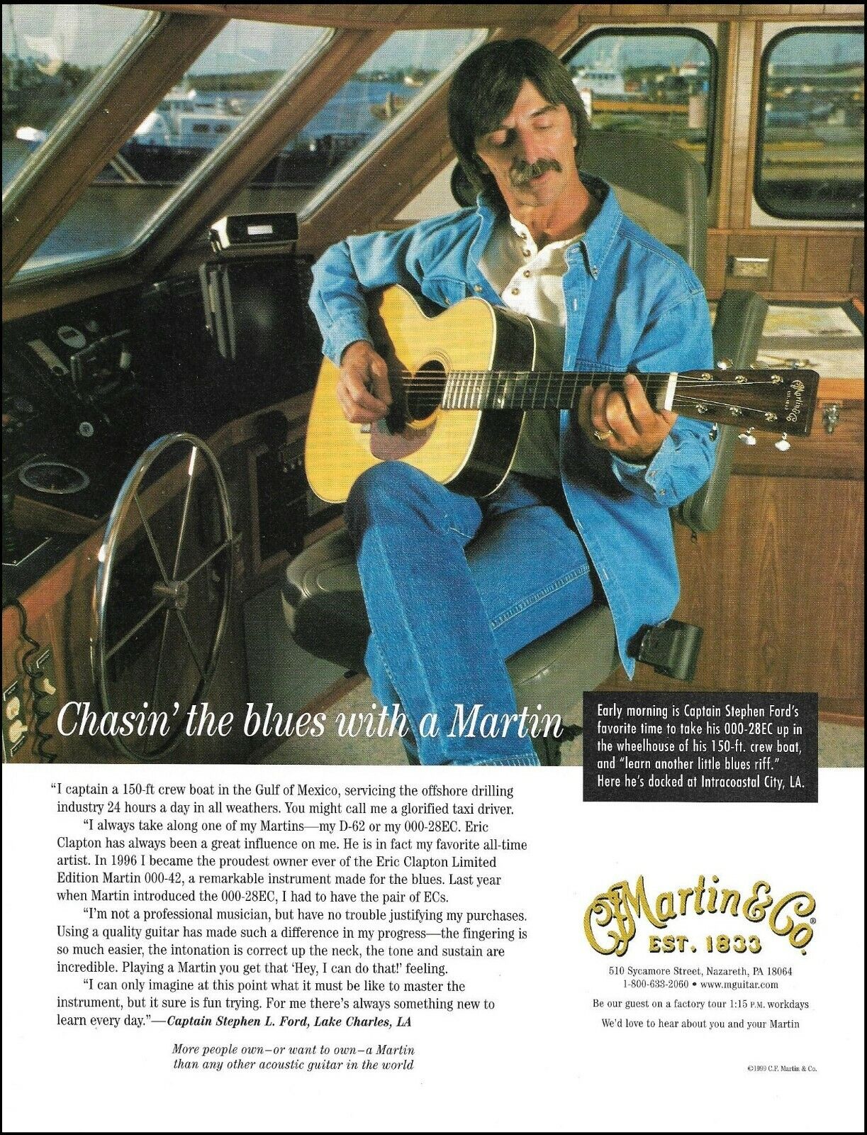 The Martin 000-28EC acoustic guitar 1999 advertisement 8 x 11 ad print