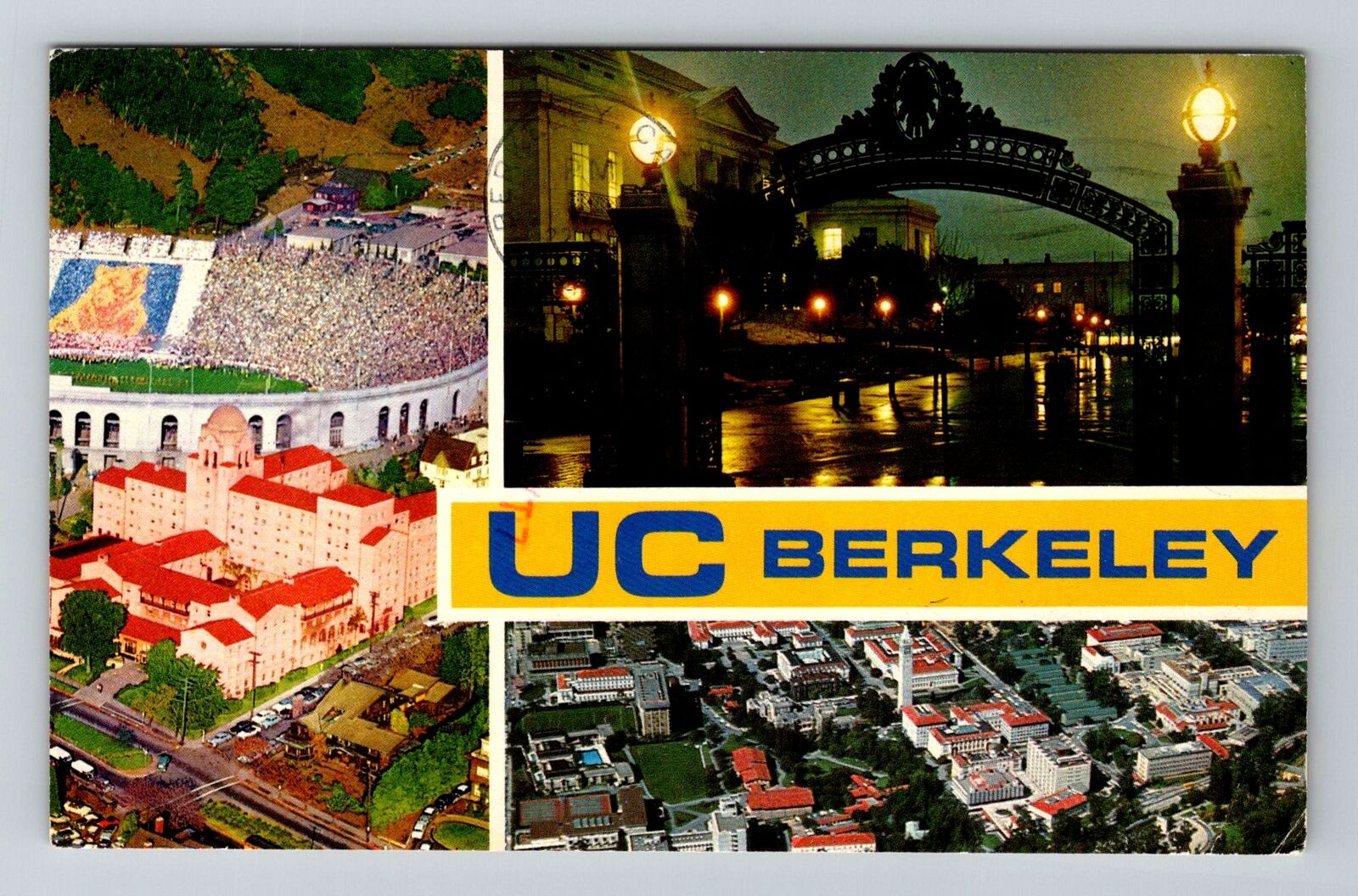 Berkeley CA-California, Aerial of Campus, U.C. Berkeley, Vintage Postcard