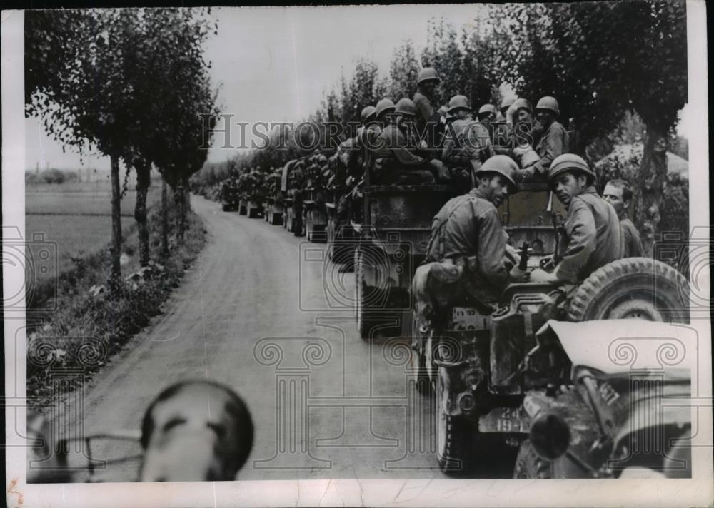 1950 Press Photo US Marine Vanguard Pushing into Seouls Northern Outskirts