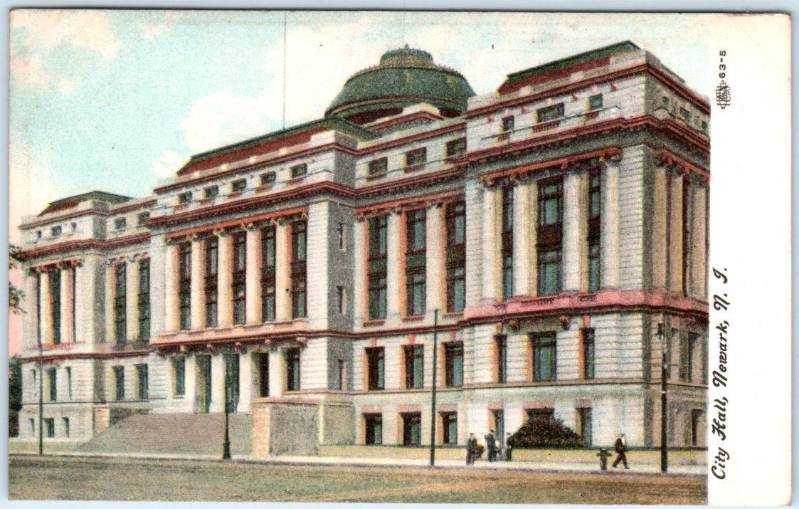 NEWARK, New Jersey  NJ    CITY HALL  ca 1910s  Postcard
