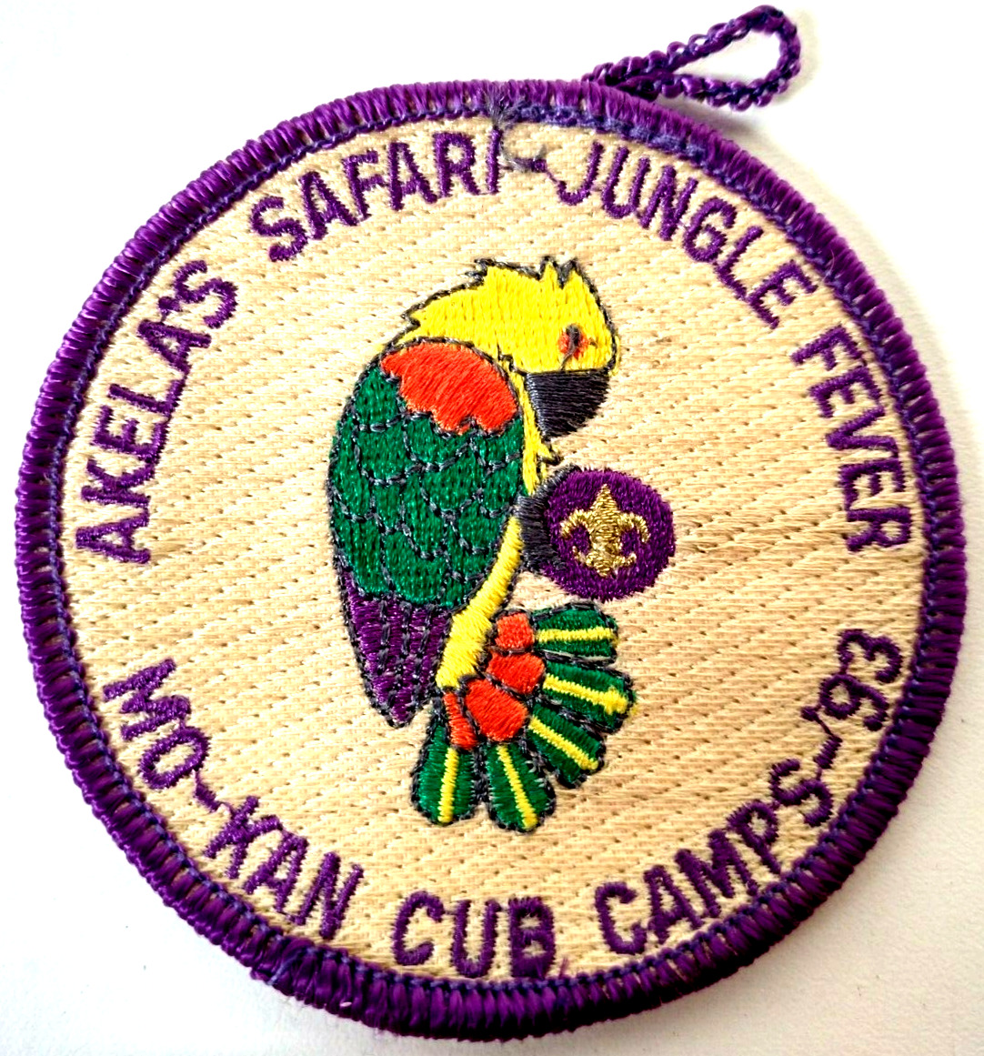 VINTAGE MO-KAN CUB CAMPS 1993 AKELA\'S SAFAI JUNGLE FEVER BOY SCOUTS PATCH