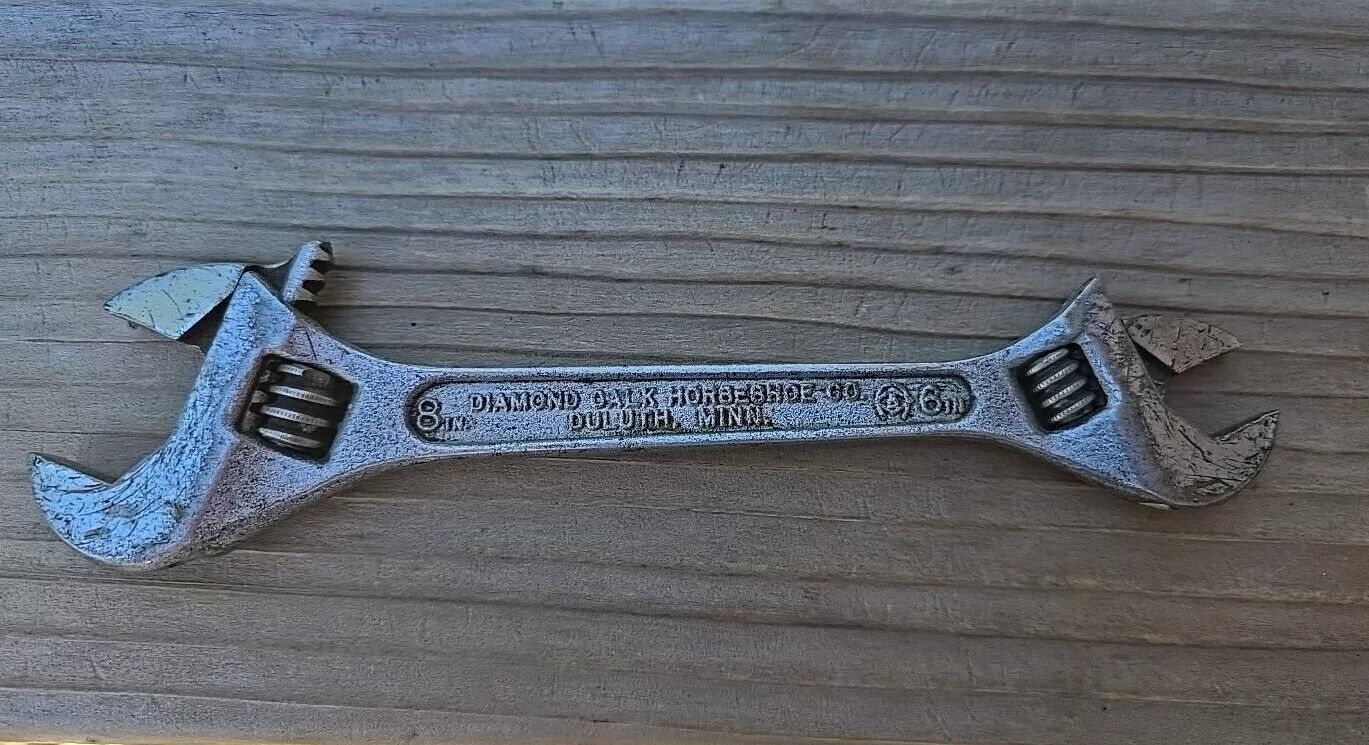 Diamond Calk Horseshoe Double Ended Adjustable Wrench 6” - 8” Vintage Diamalloy 