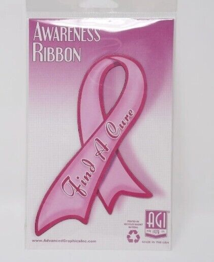 AGI Awareness Ribbon Breast Cancer Find a Cure Magnet - New