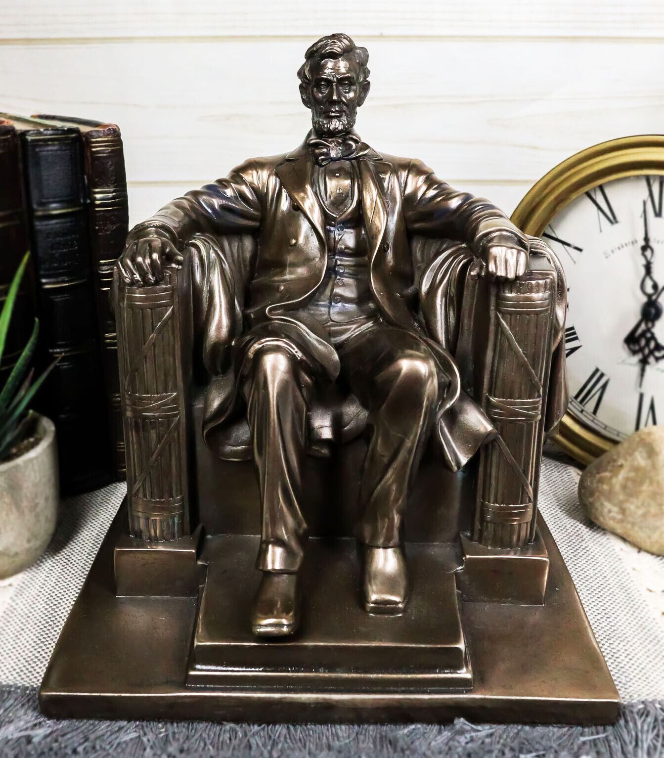 Bronzed Seated Abraham Lincoln Figurine 8\