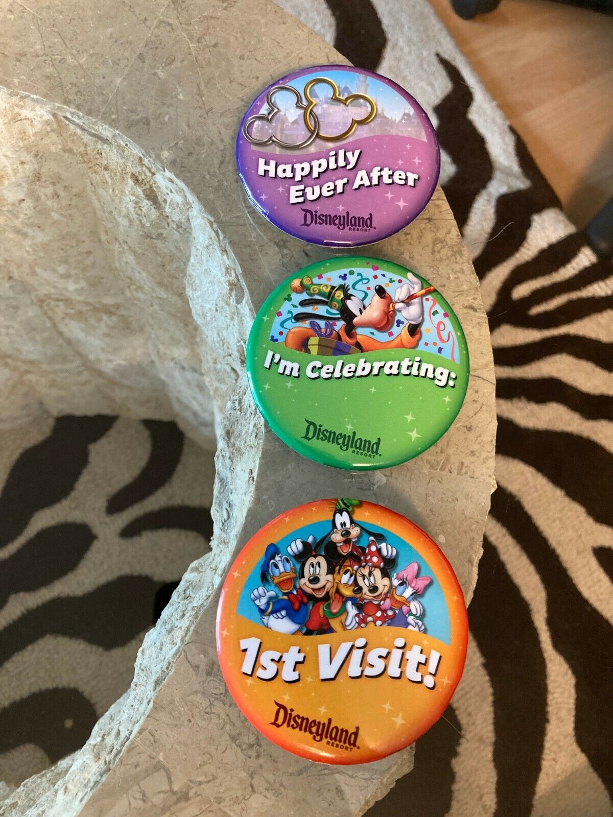 LOT OF DISNEY BUTTONS From Disneyland: 1st Visit, I\'m Celebrating, Happily Ever 