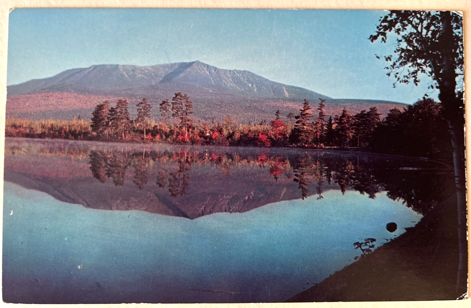 Mt. Katahdin Togue Pond Reflection Maine ME Appalachian Trail c1970 Postcard