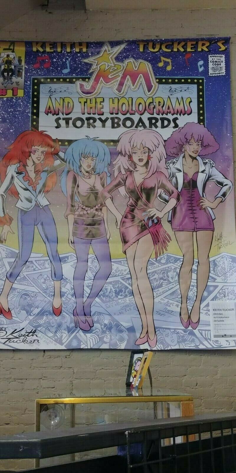 Keith Tucker Signed Jem & Holograms Convention Banner 7' X 6' Live Ink Signed
