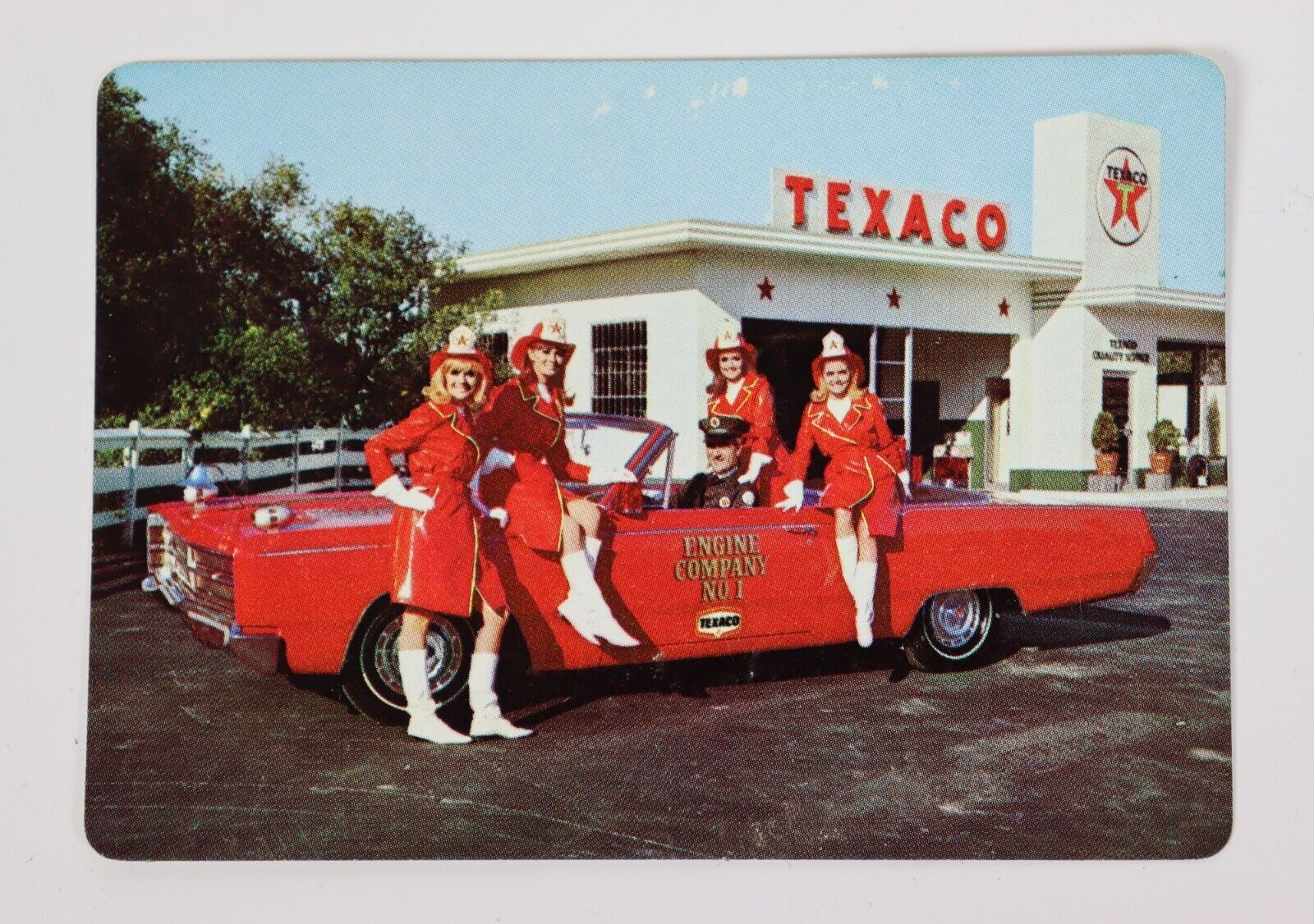 1968 Texaco Oil and Gas Station Pocket Calendar w/ Women Firefighters Vintage