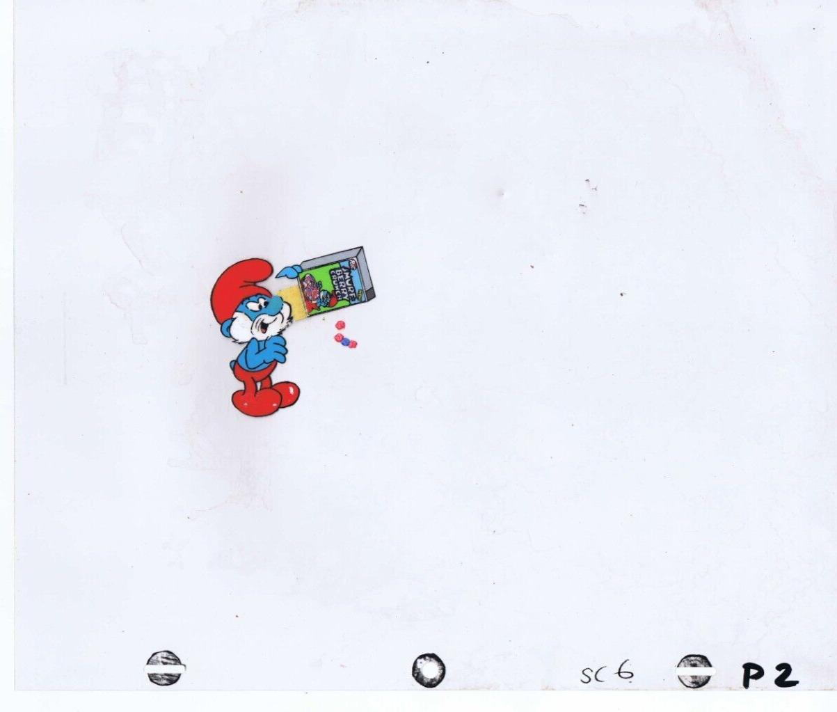 Smurfs Original Art Hand Painted Animation Cel Post Cereal Commercial SC6, P2