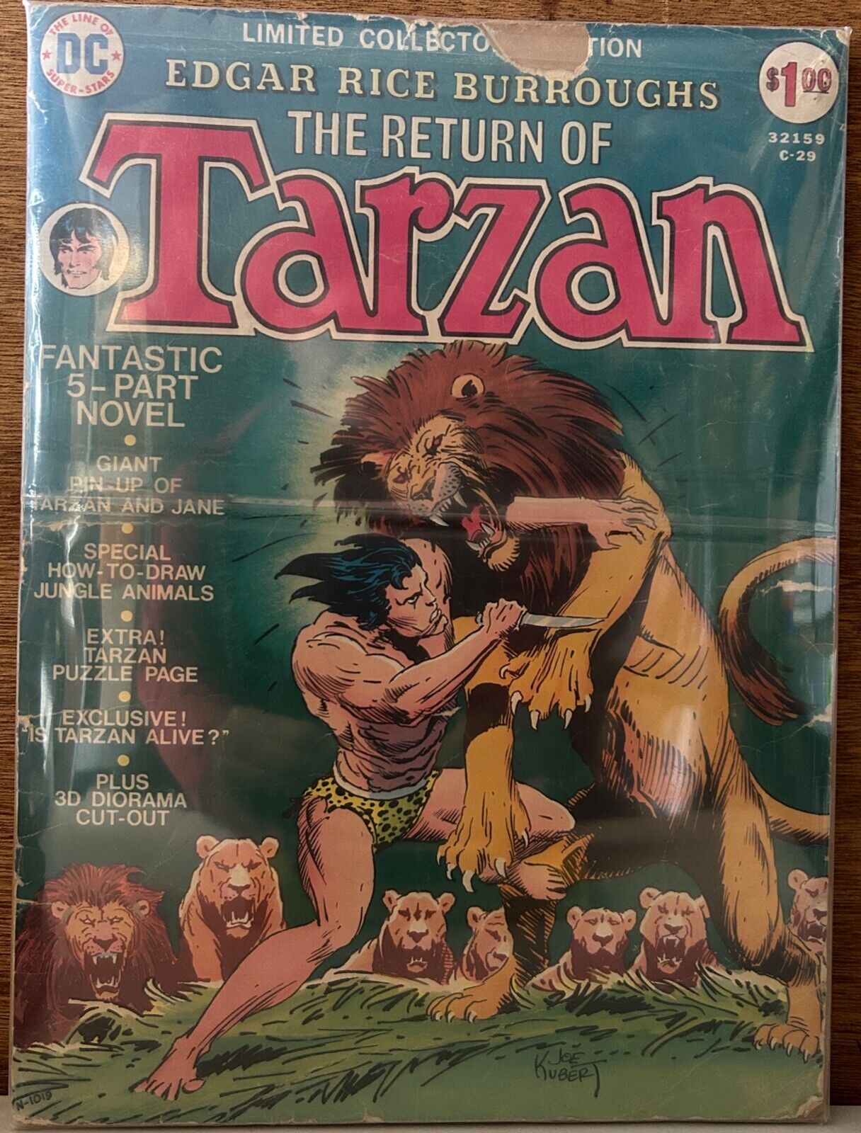 Vintage Tarzan Poster 10x14 inches -Joe Kubert