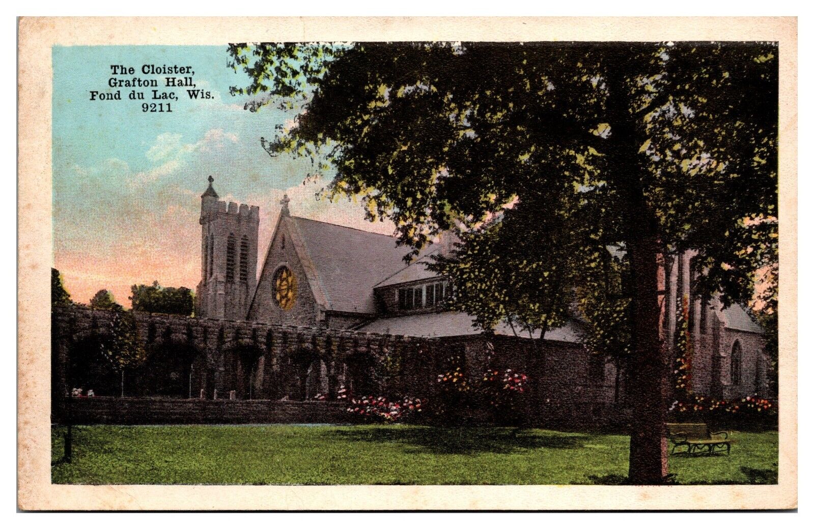 Antique The Cloister, Grafton Hall, Fond du Lac, WI Postcard