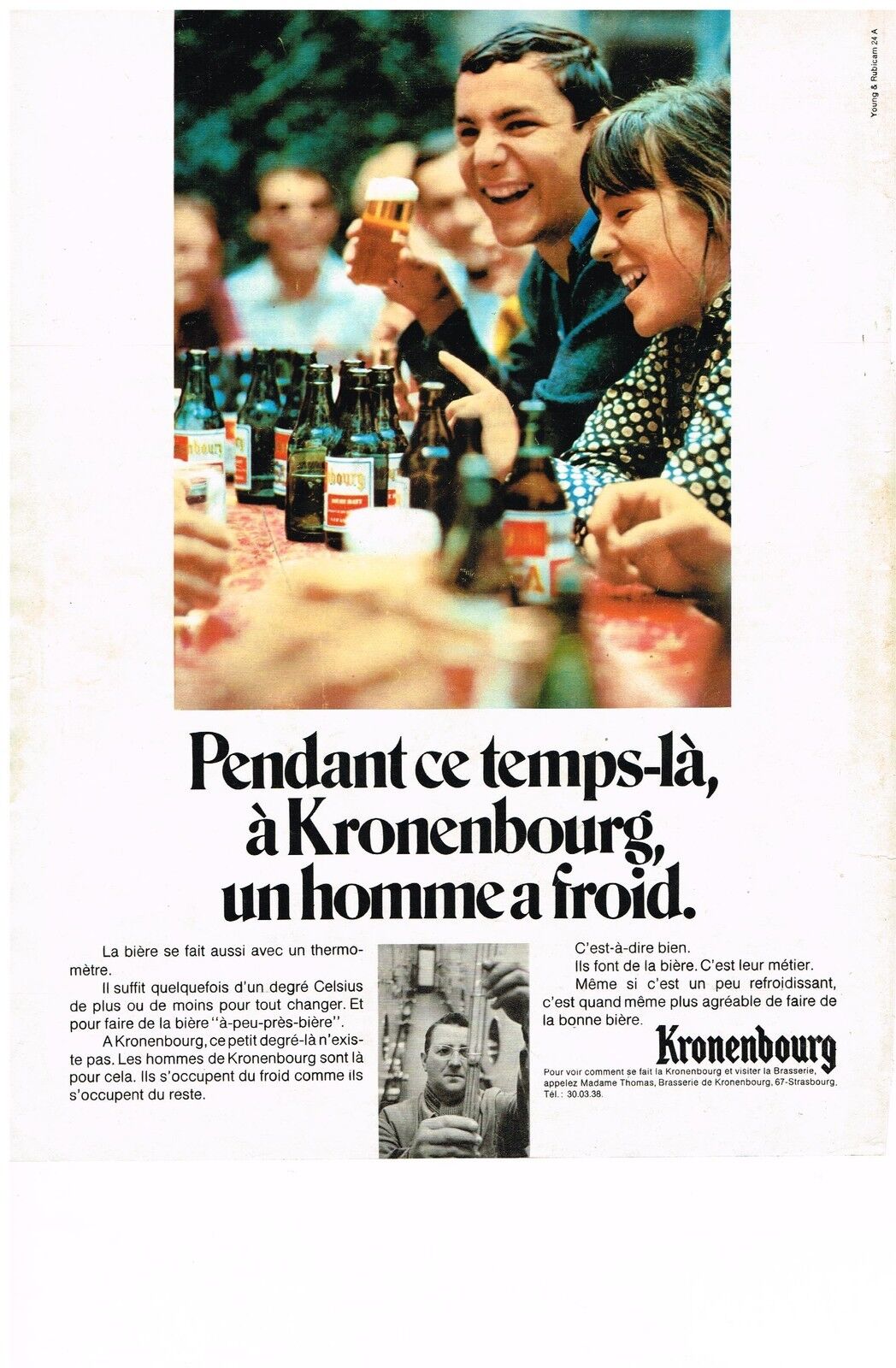 1969 KRONENBURG ADVERTISEMENT beer
