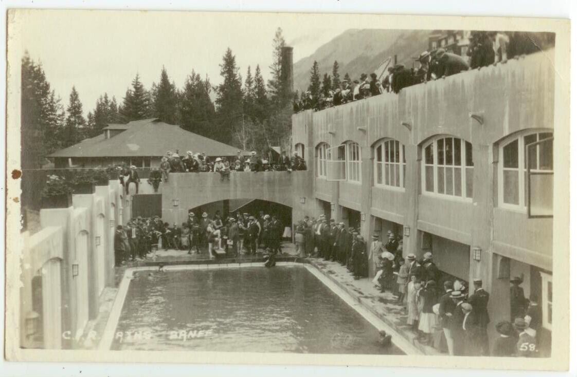 c1915 Banff Canada - Canadian Pacific Railroad Baths Real Photo