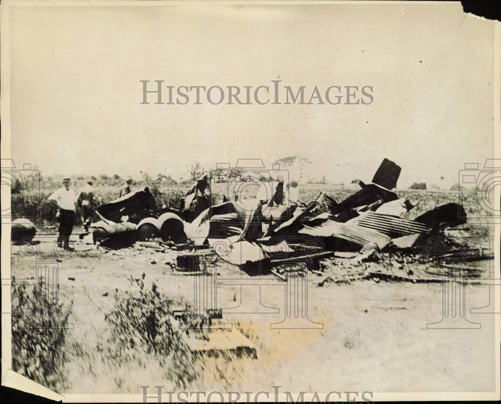 1922 Press Photo Ruins of powder house attacked by striking miners in Herrin