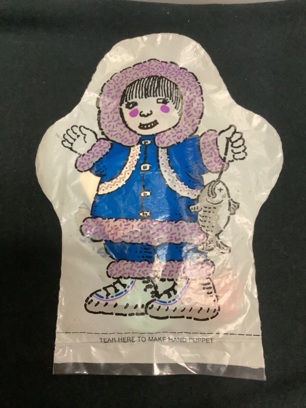 Rare Vintage Alaska Airlines Plastic hand puppet and child activity bag unopened