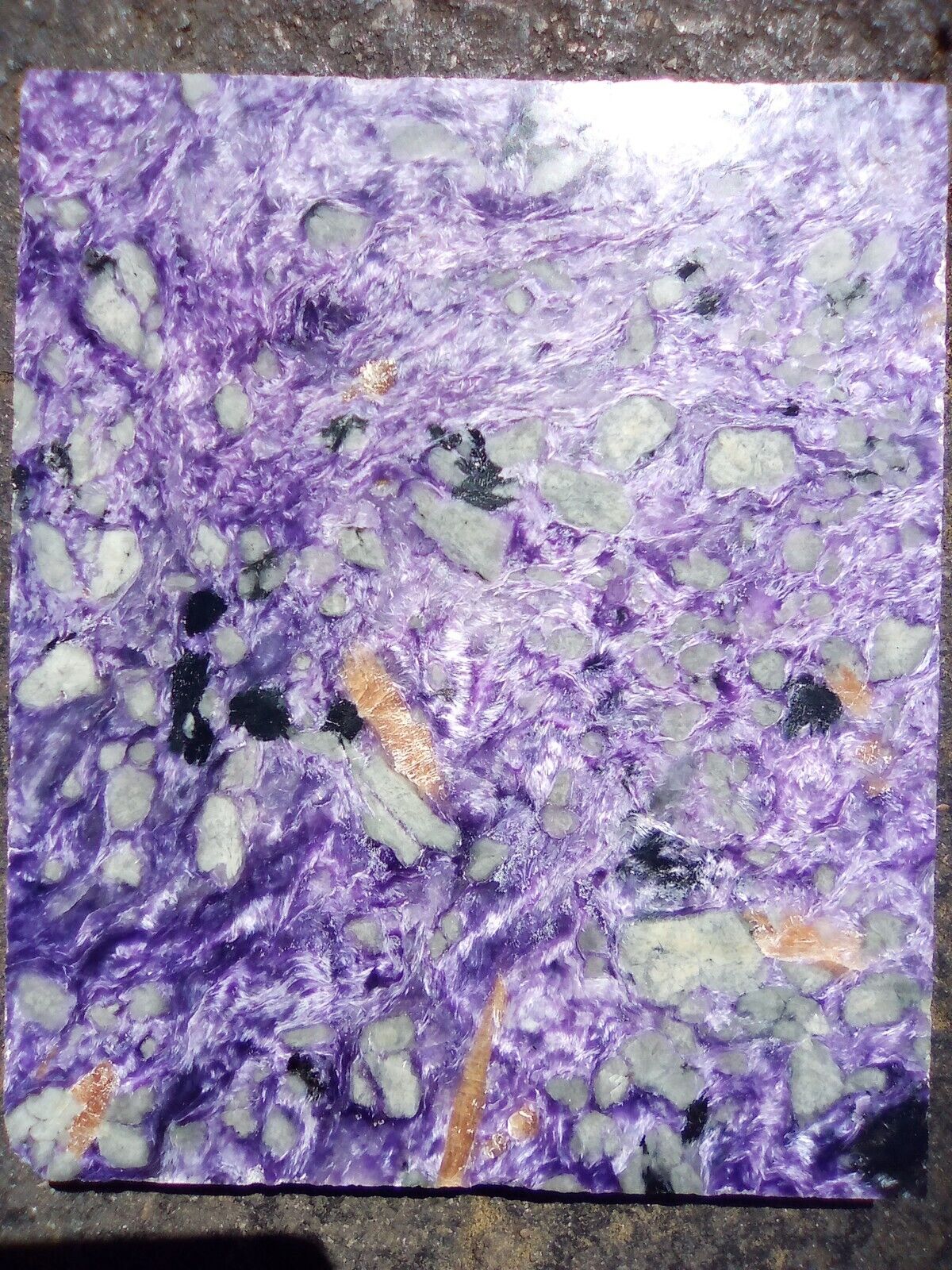 charoite slab from russia, HUGE 2.2 pounds top quality 5\