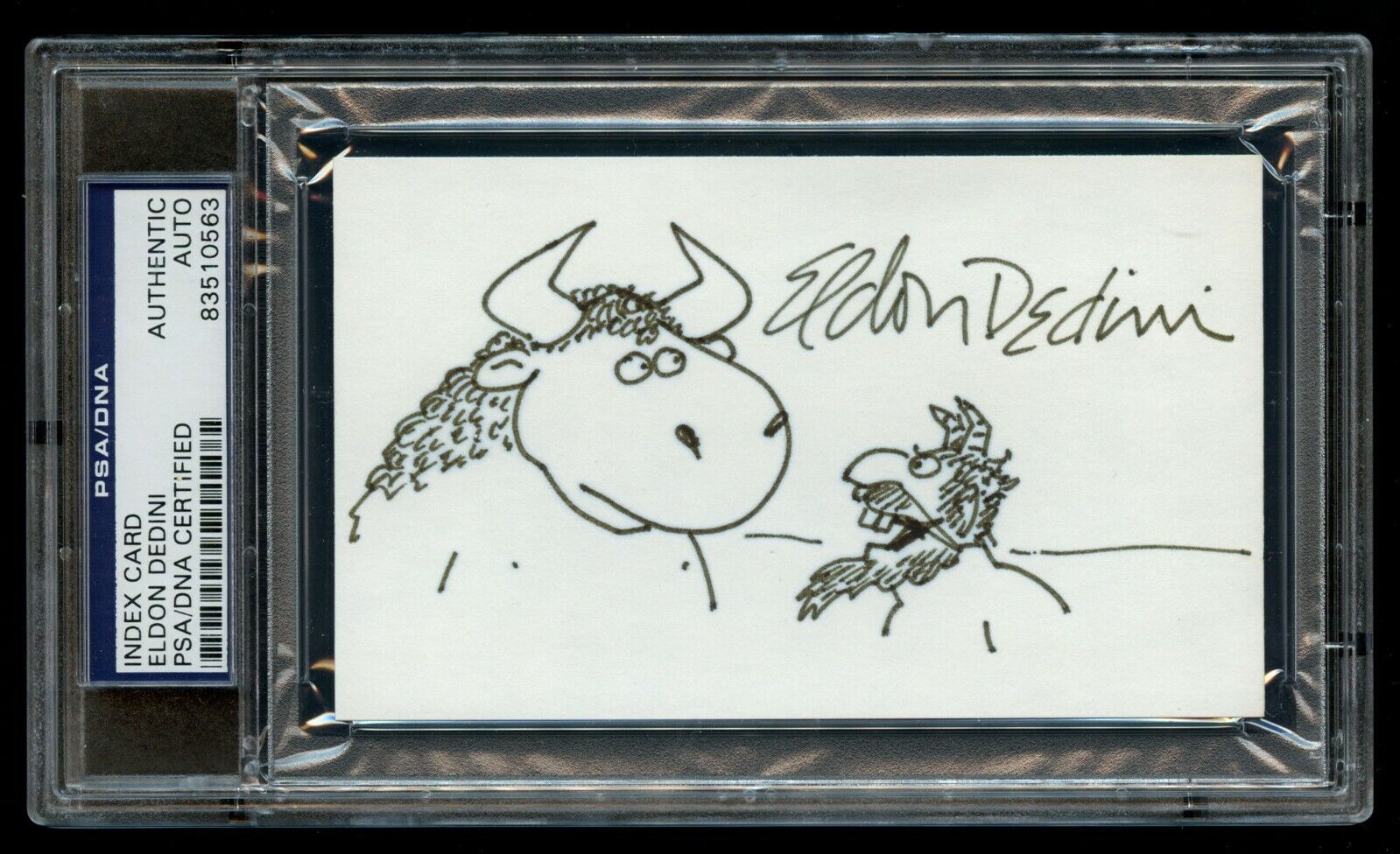 Eldon Dedini signed autograph auto 3x5 w Original Sketch Playboy Cartoonist PSA
