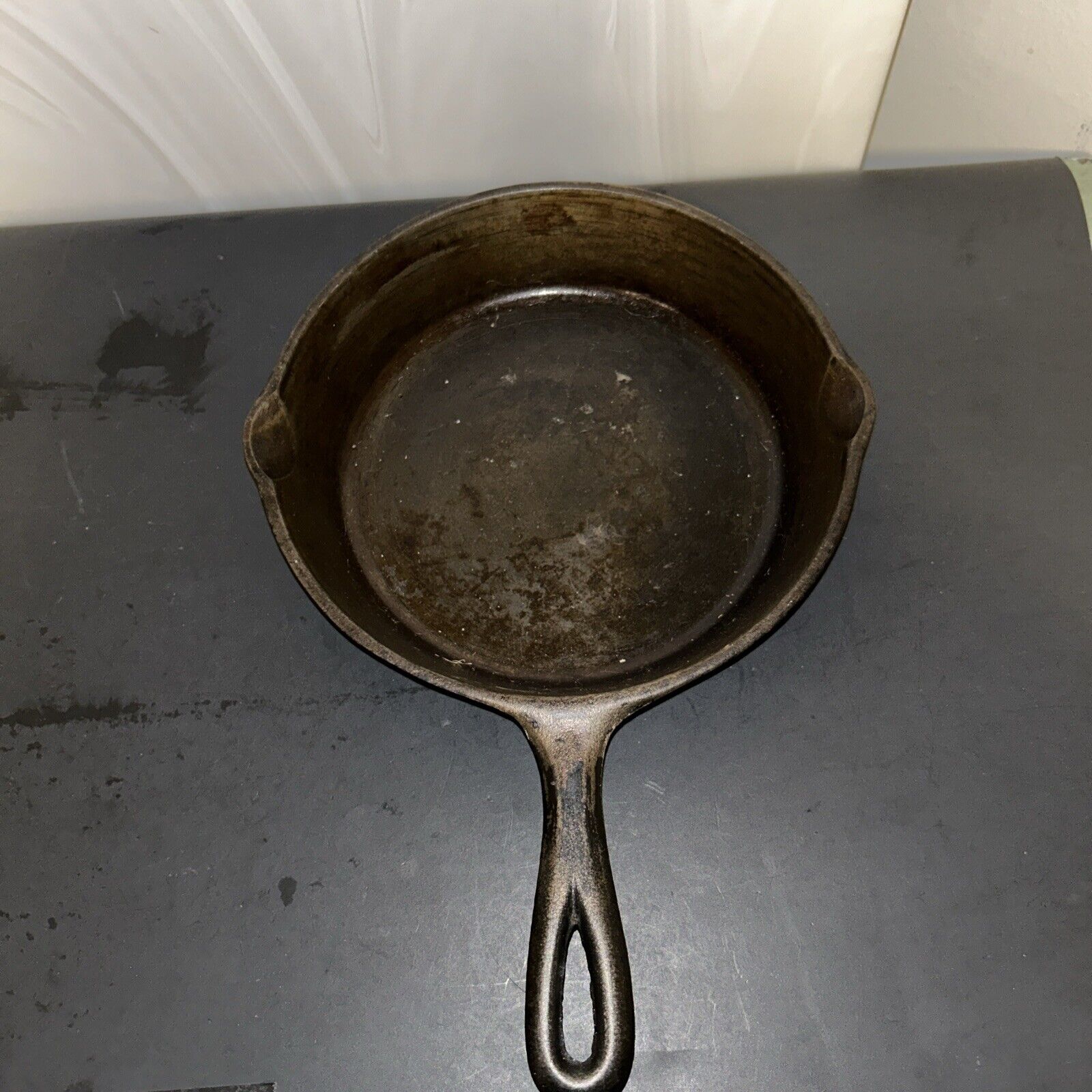 Vintage Old Cast Iron #5 N1 Skillet  Pan with 3 Notch Heat Ring