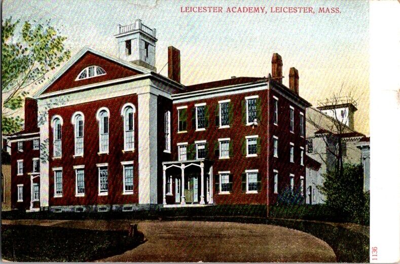 Vintage Postcard Leicester Academy Leicester MA Massachusetts 1906         H-527