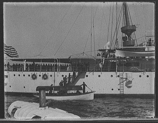 Photo:[U.S.S. Olympia, visiting Admiral Dewey]