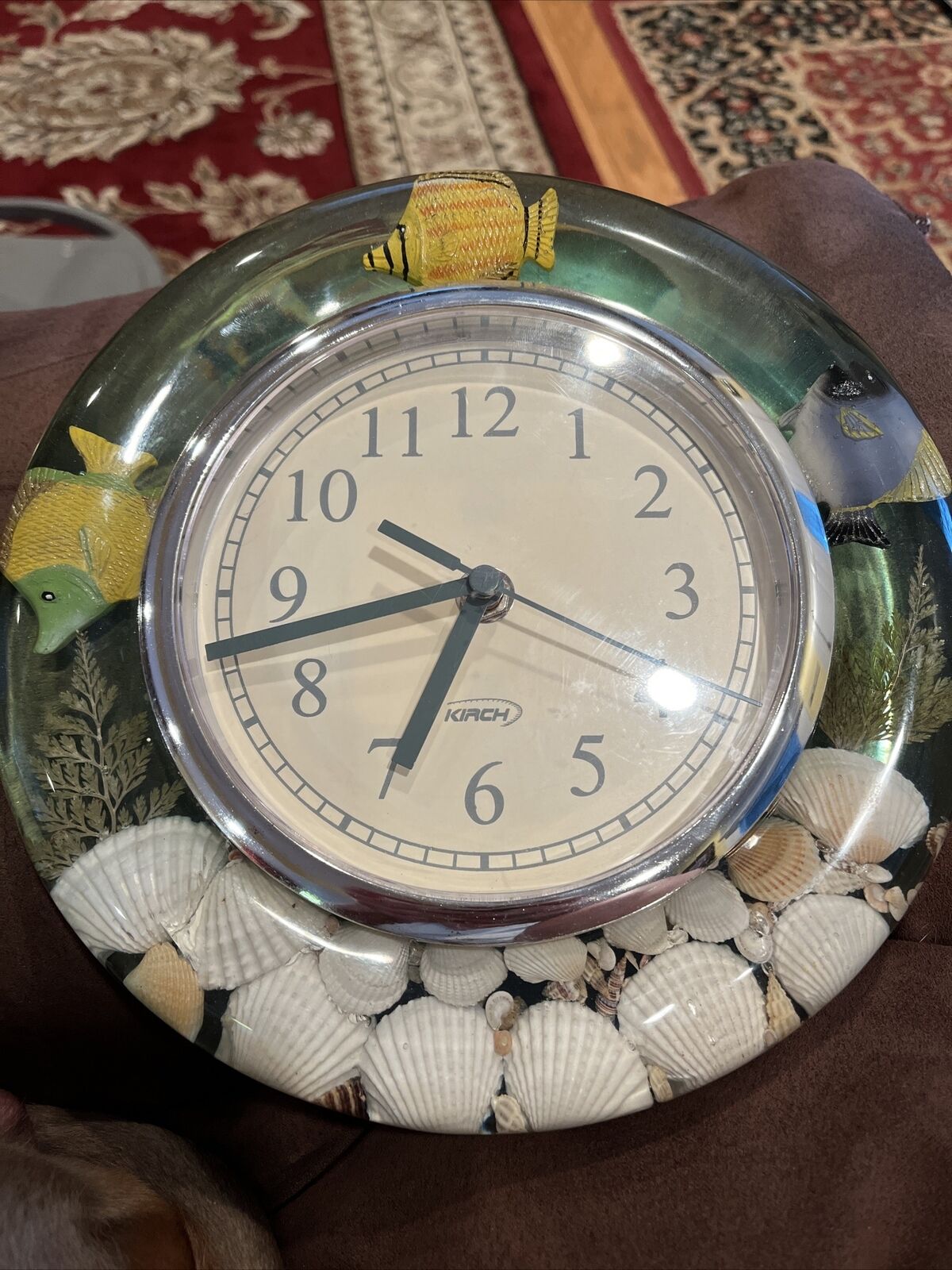 Vintage Kirch Acrylic Clock: Beach Theme