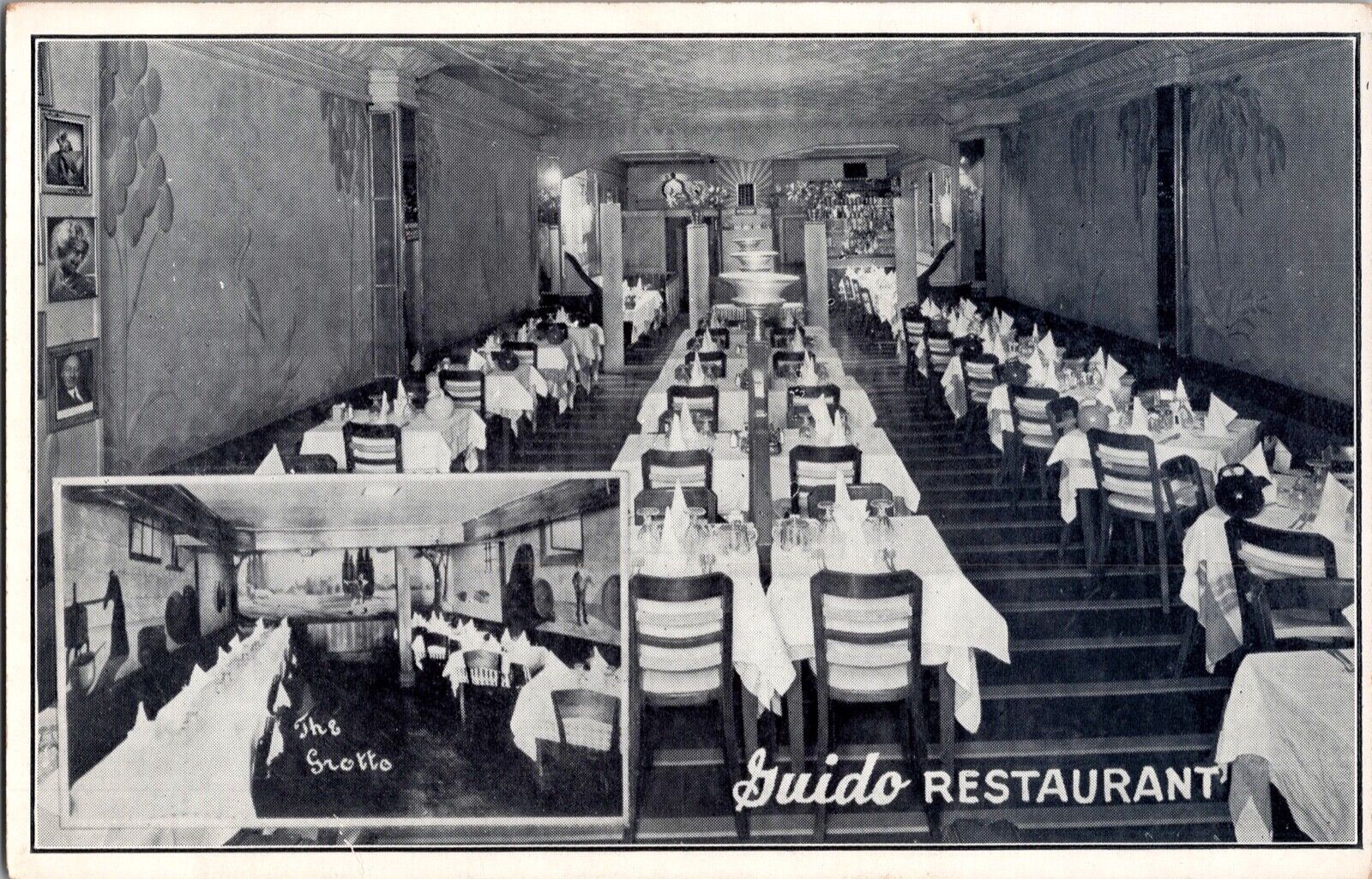 NEW YORK CITY NEW YORK NY The Guido Restaurant Interior Dining Vintage Postcard