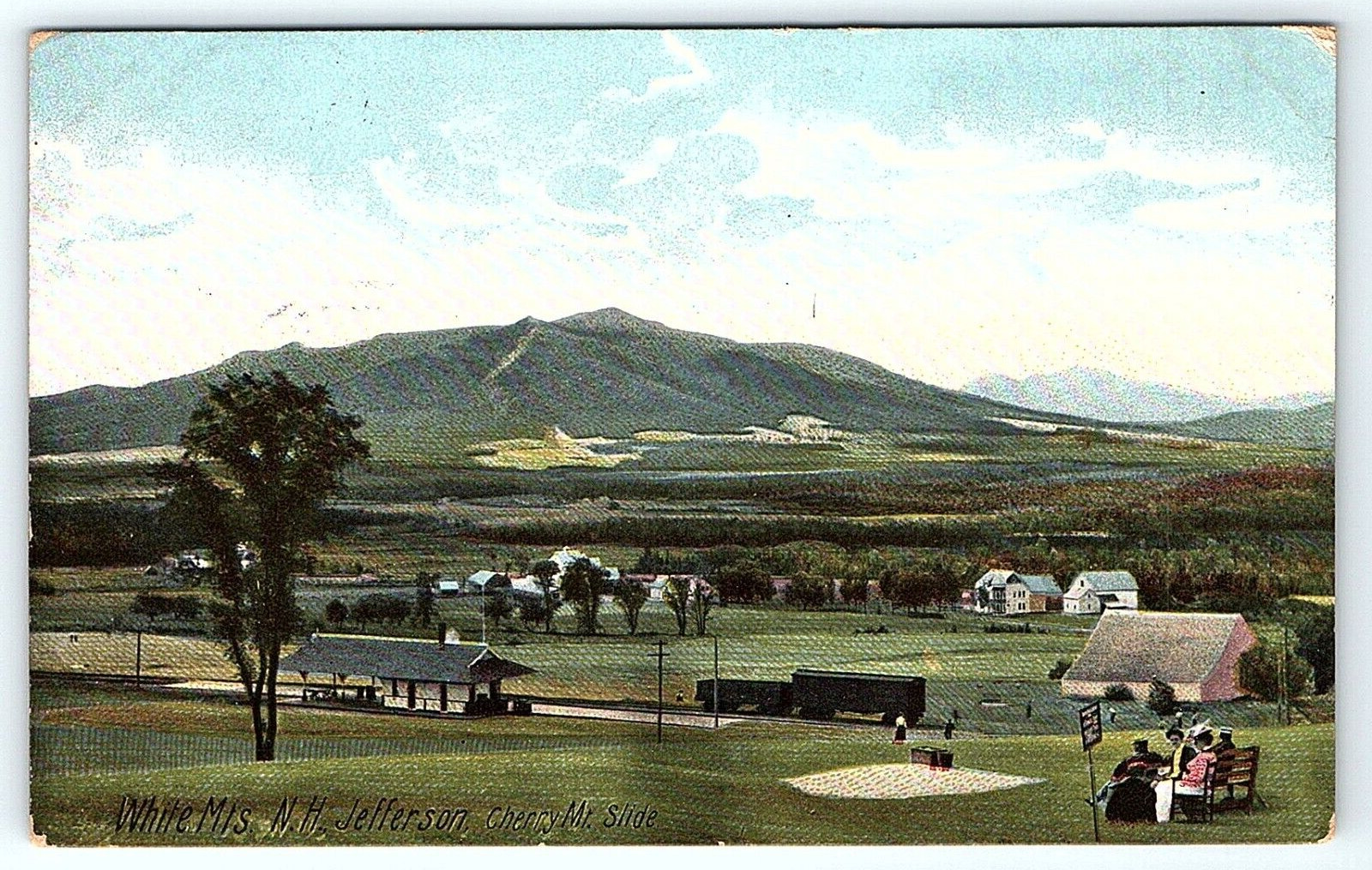 1906 Railroad Station Jefferson NH Cherry Mt Land Slide White Mountains Postcard