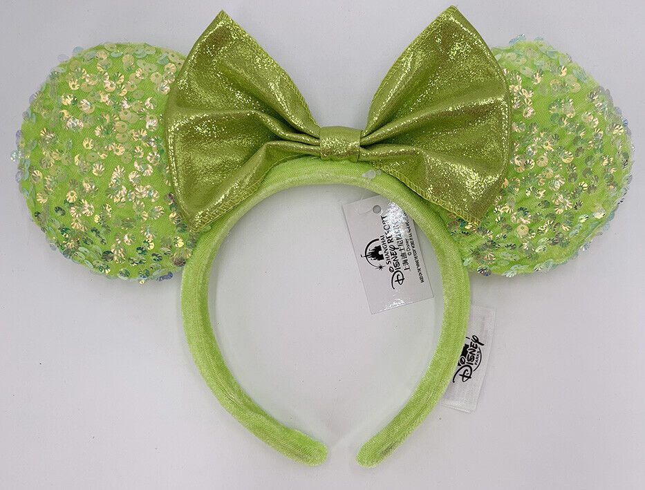 2022 Ears Minnie Mouse Mickey Limited Disney Parks Green Shell Sequins Headband